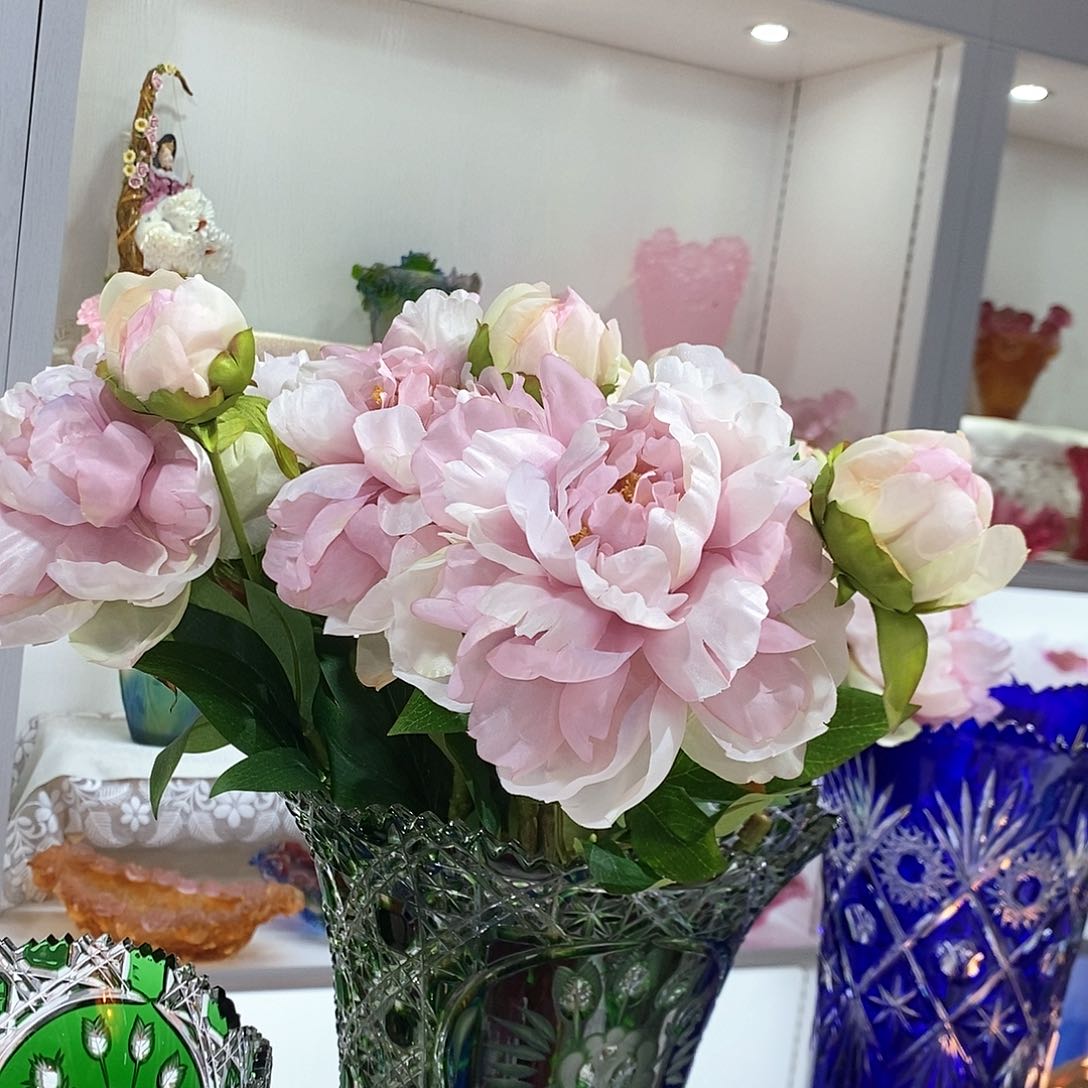 摆件高保湿仿真花凤凰牡丹一扎四只