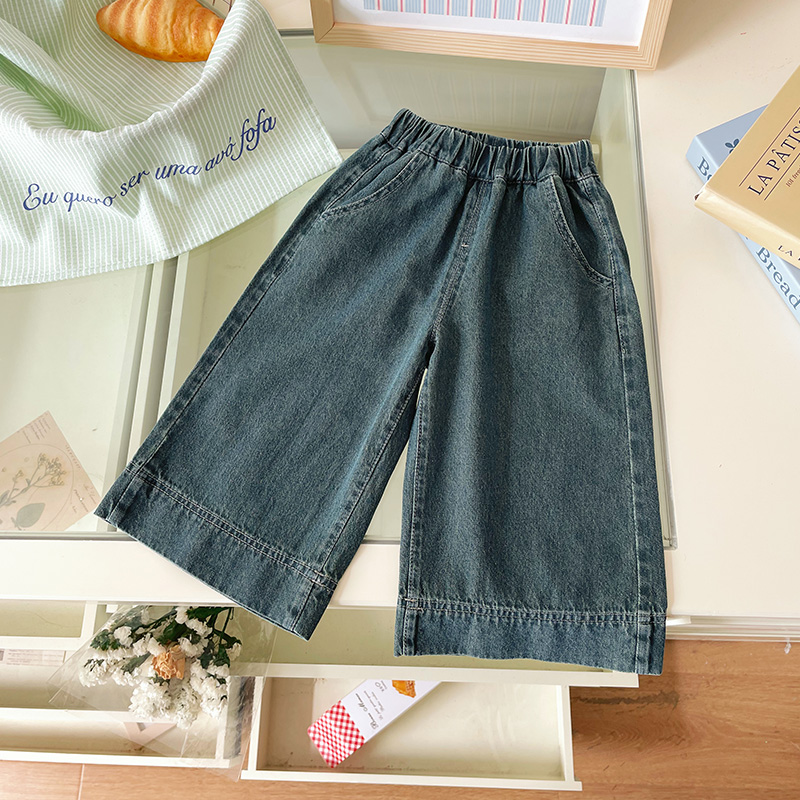 【现货】XK251397女童牛仔裤2025夏季洋气女小童直筒裤儿童休闲裤