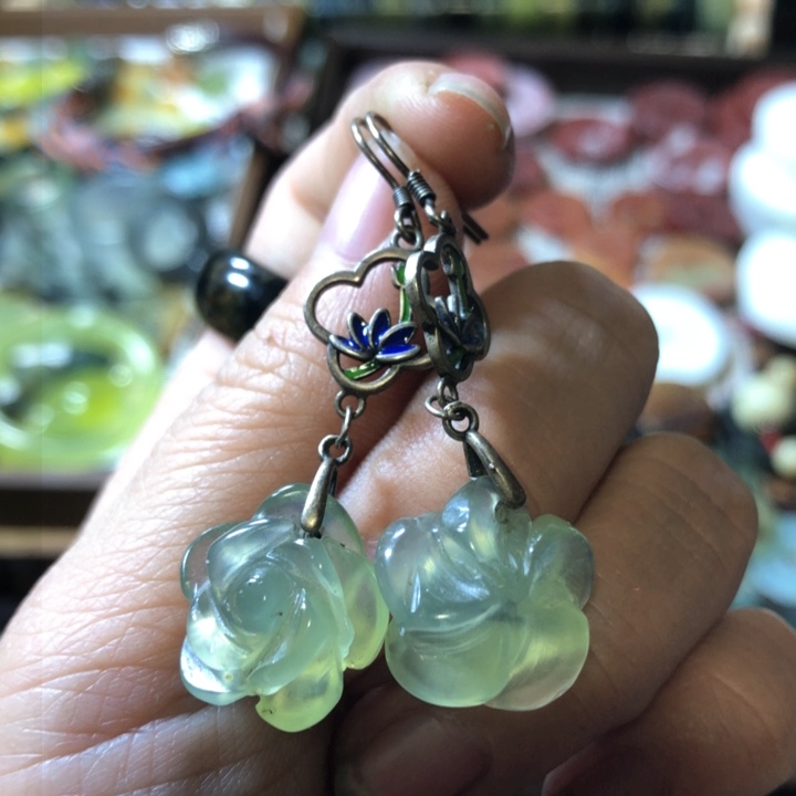 岫玉岫玉耳环未镶嵌