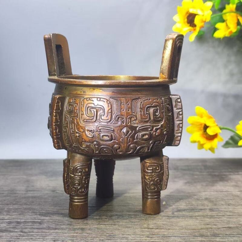 精工铜摆件圆鼎0002