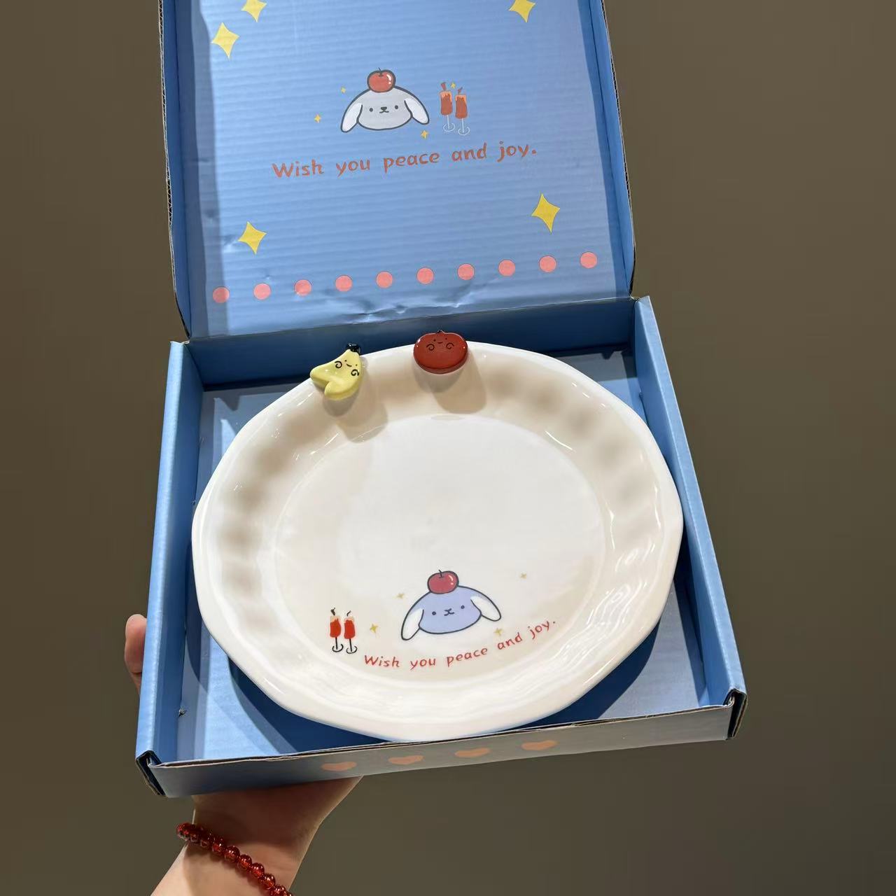 【圈和圆】出口尾单 苹果香蕉派8寸平盘