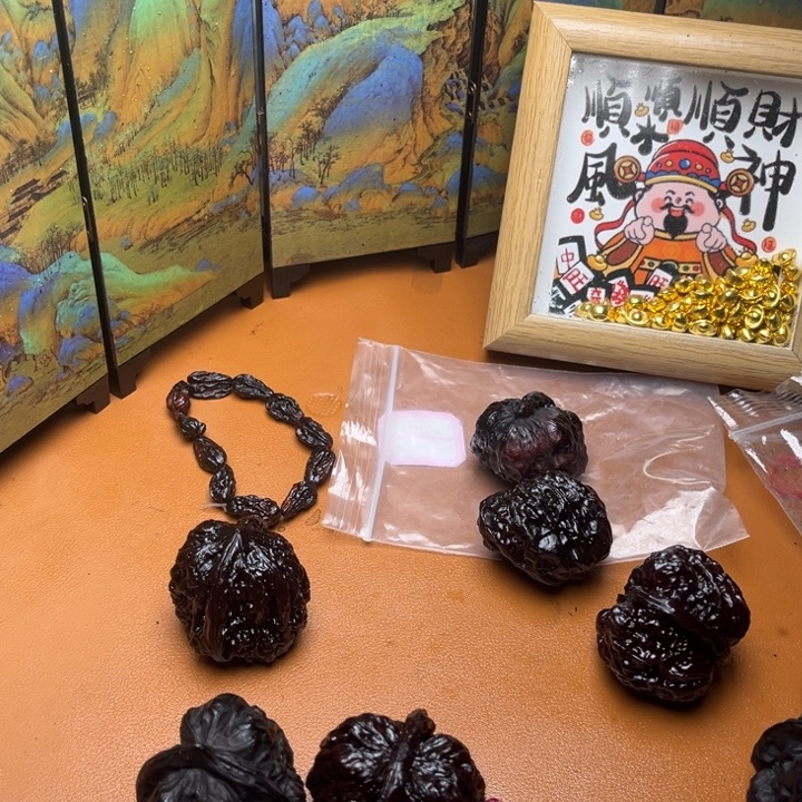 怠***核桃地闷文玩手把件元宝 43