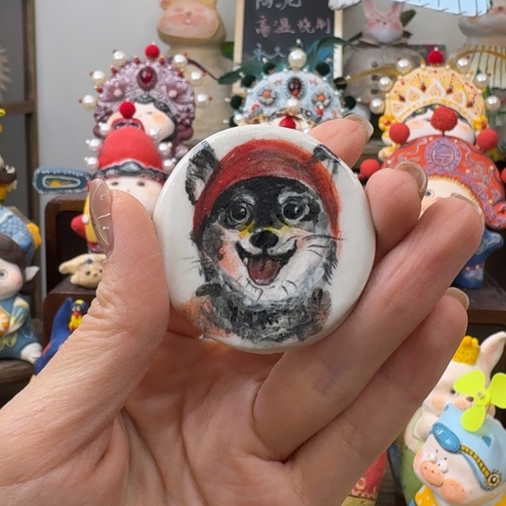 陶摆件手工手绘冰箱贴