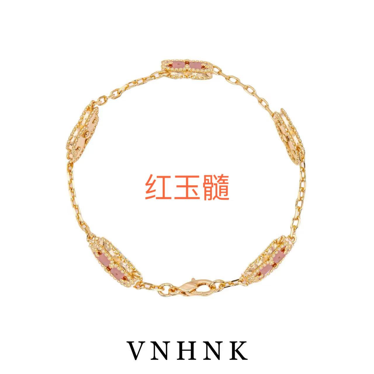 美可儿     C255   玫瑰色（19cm）时尚百搭红色玉髓手链