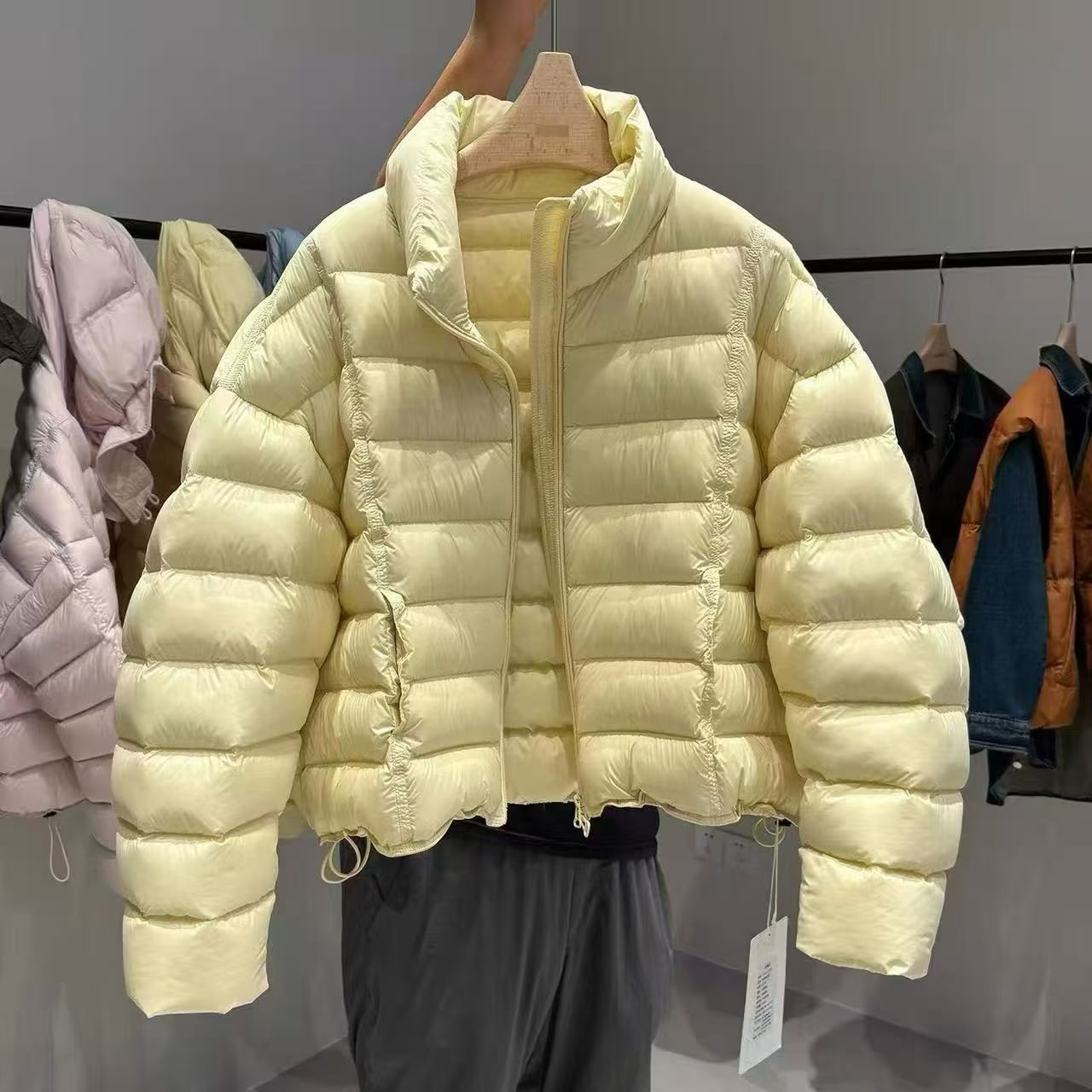 2025年新款立领排骨羽绒服国标白鸭绒女短款面包服1