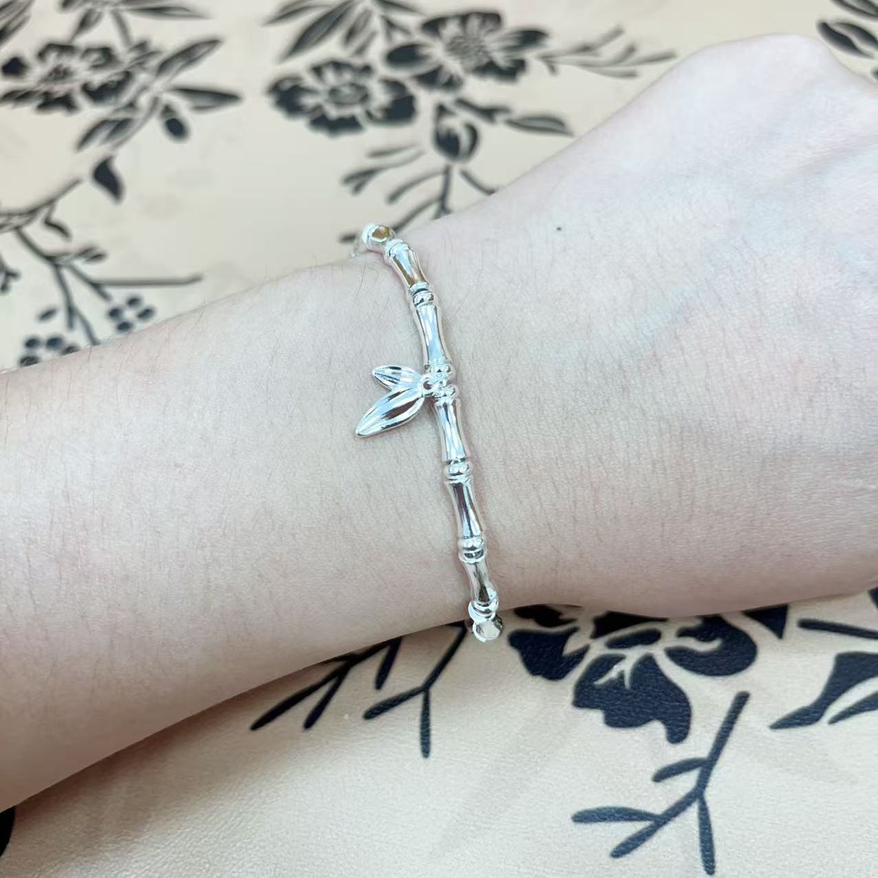 足银手链 时尚百搭优雅竹节手链