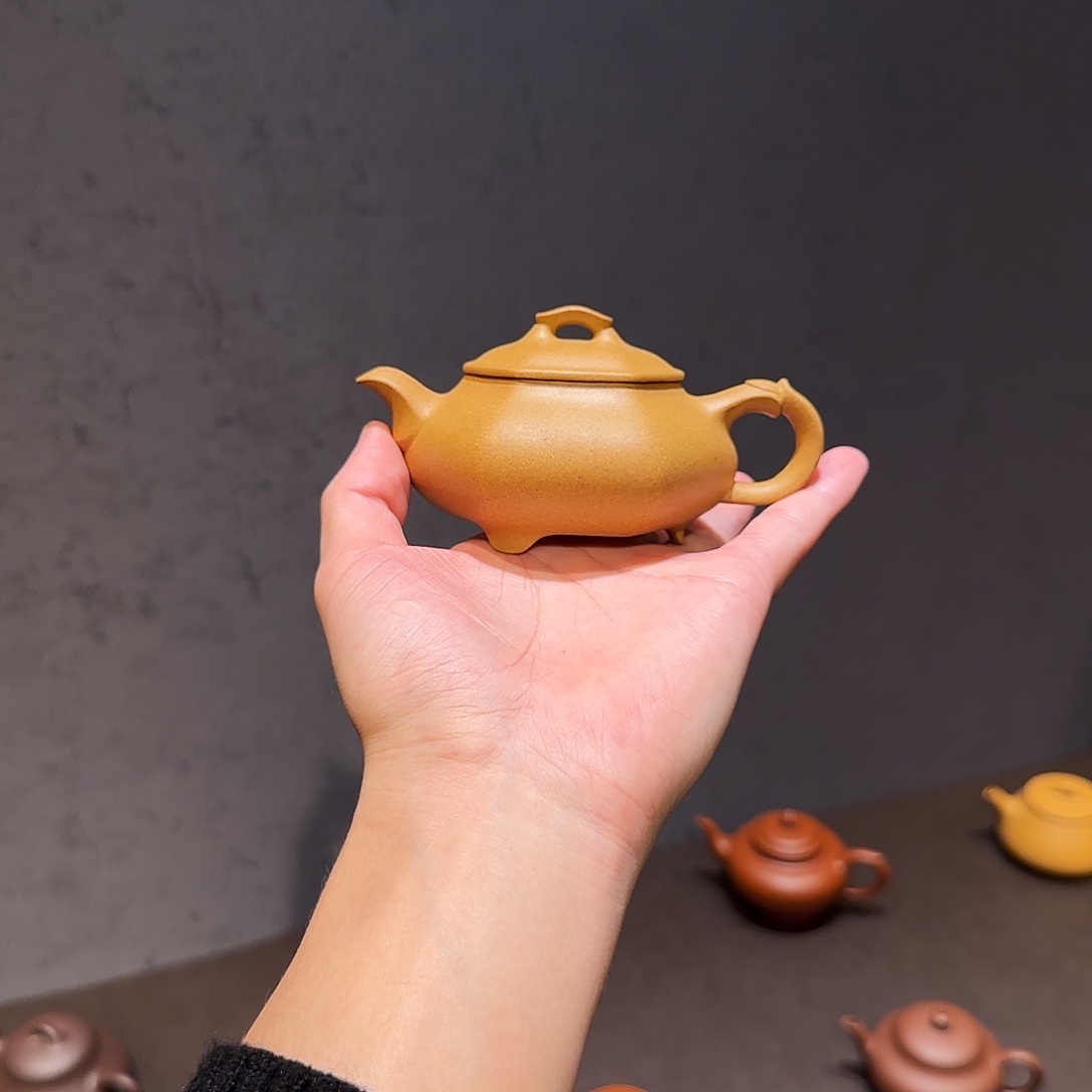 闲***式紫砂茶壶六方简瓢 段泥 150cc