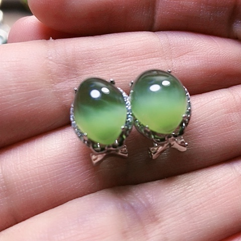 和田玉戒指银S925镶嵌