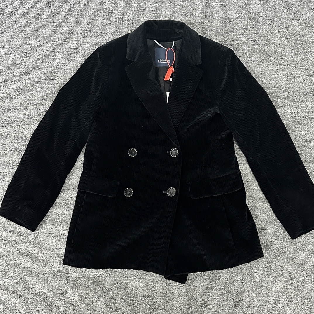 99新 AMIPARIS maxmara 黑色 灯芯绒 西装 外套 42码
