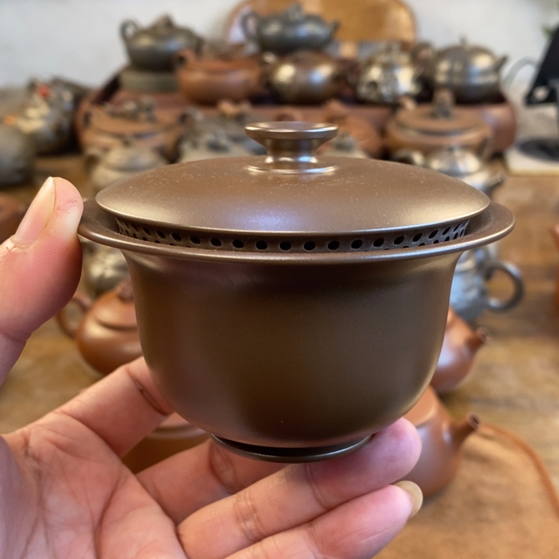 柴烧盖碗 150cc 超薄手抓壶