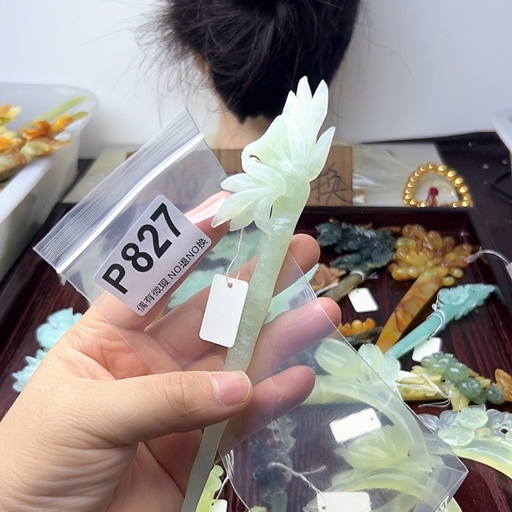 蛇纹石玉合金发饰z****0