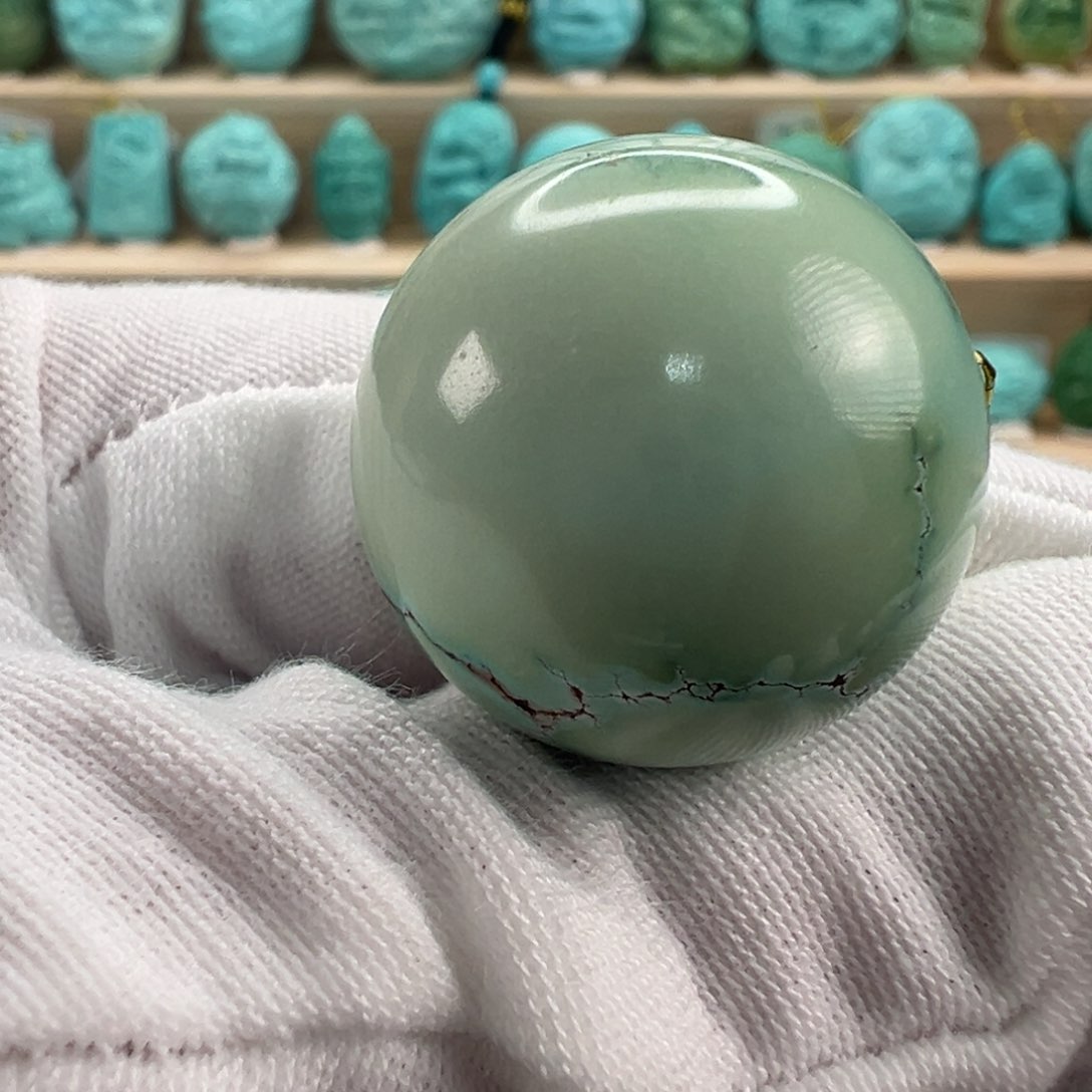 未镶嵌绿松石圆珠13.7mm