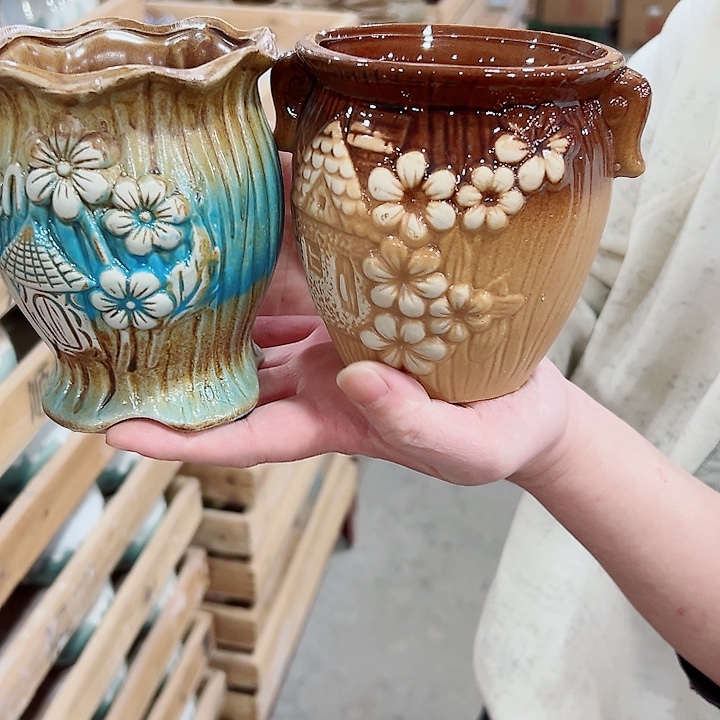 有孔.凑满10元发货多肉陶瓷花盆！