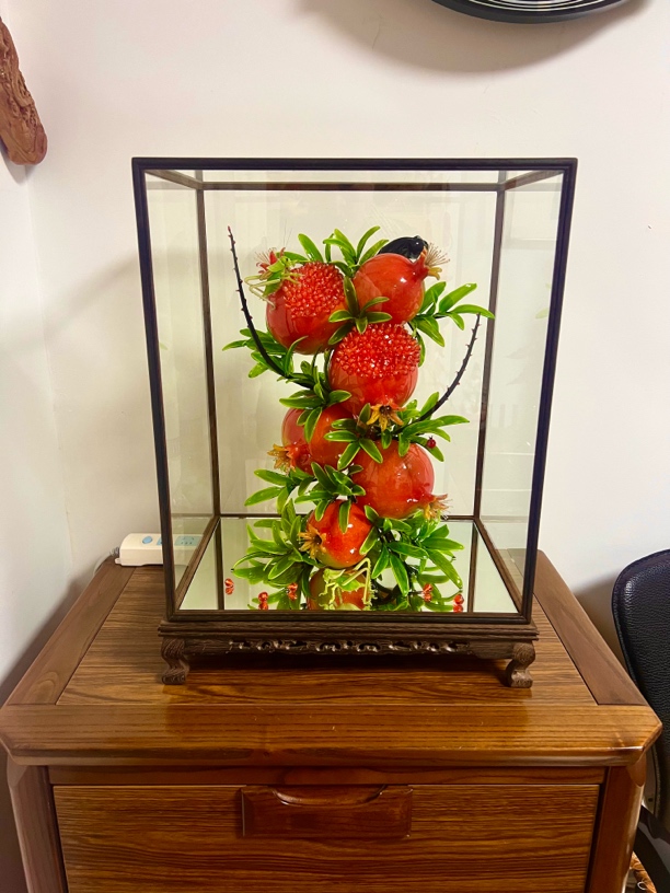 手工琉璃料景摆件石榴53*39*28（1000公里内送货）