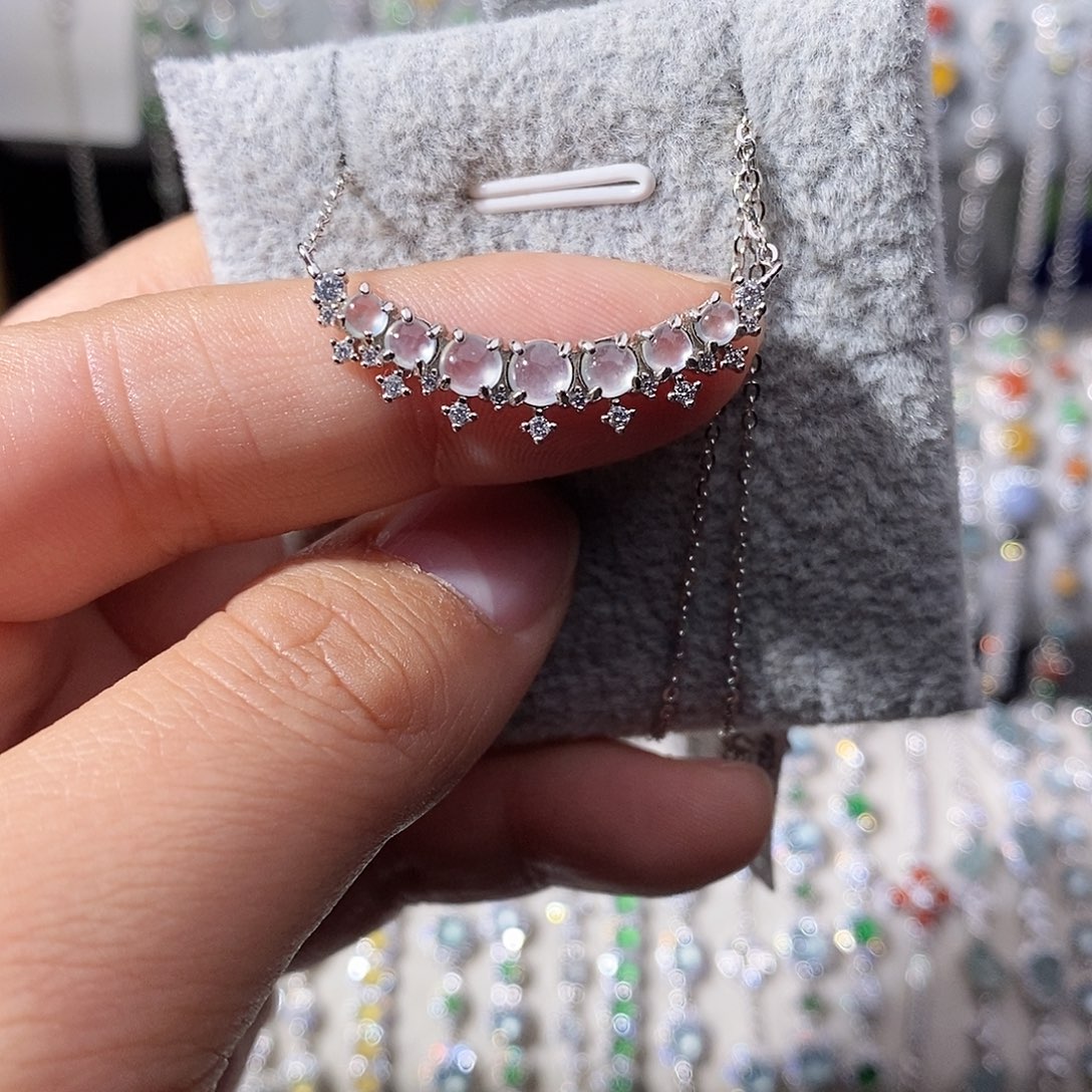 翡翠银S925镶嵌颈饰