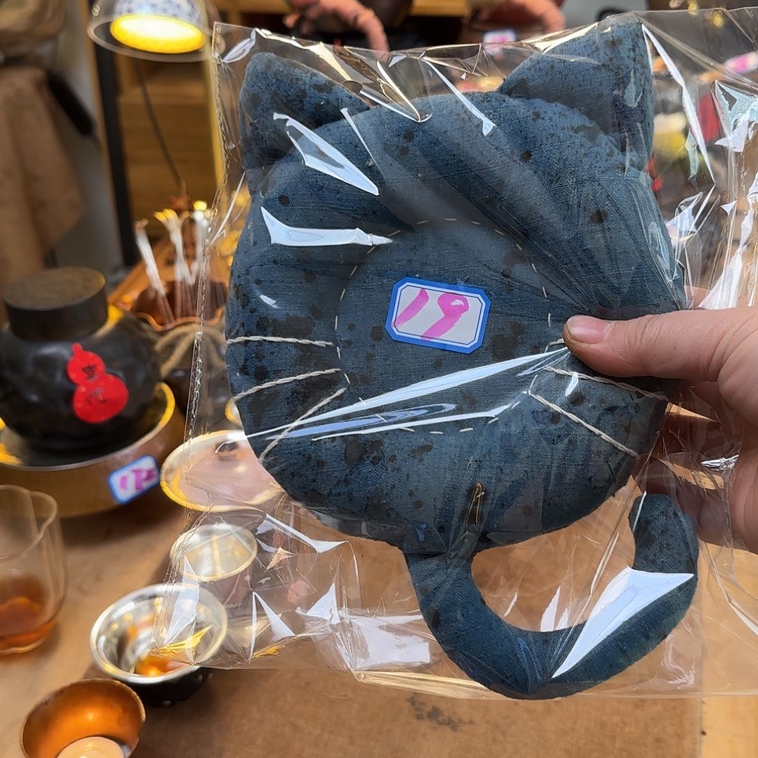 盖碗做猫咪的粗布