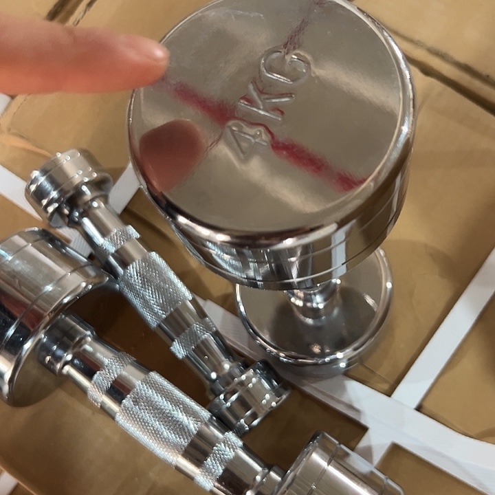 全新电镀纯钢小哑铃4公斤一对