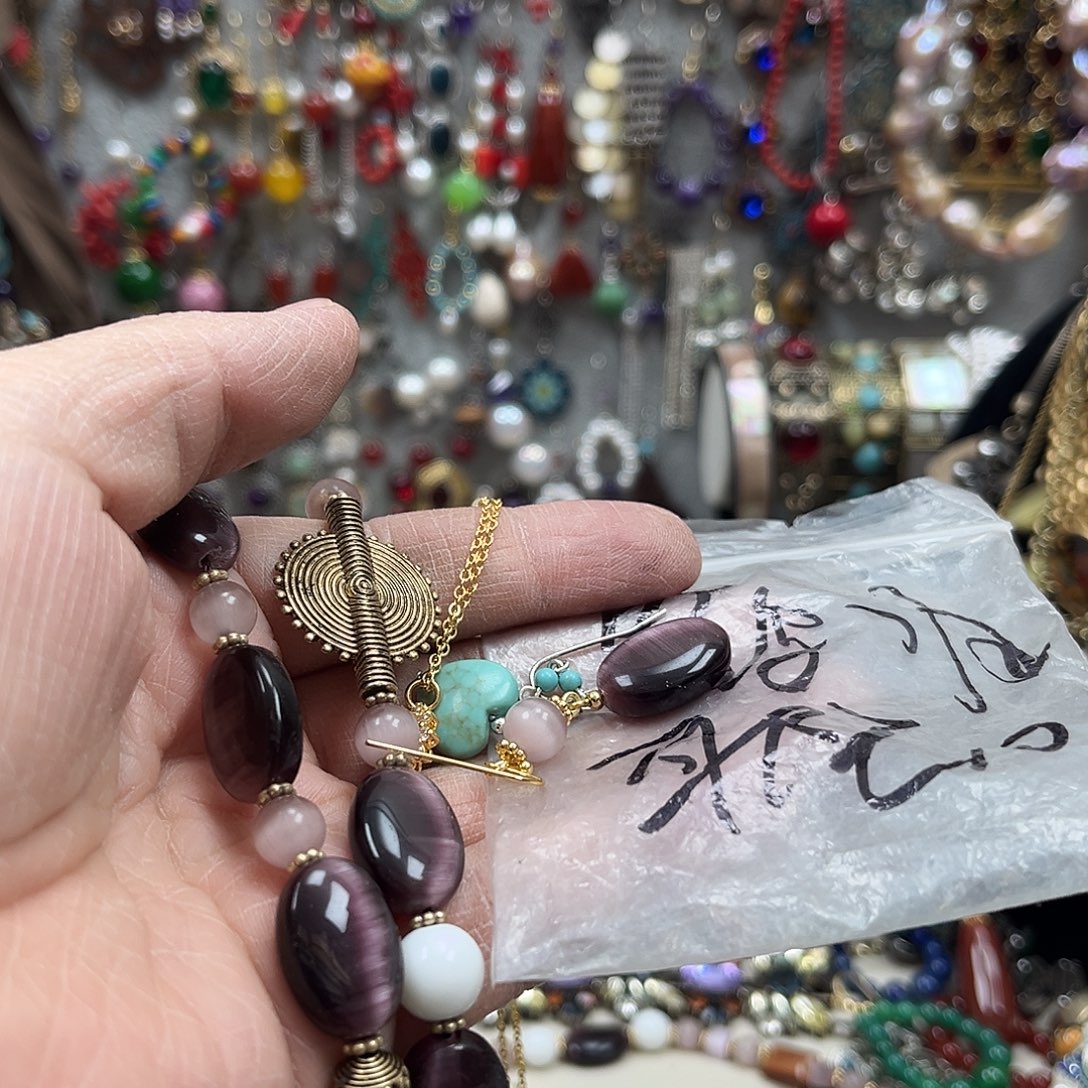 纯铜锡合金纯铜复古金色项链