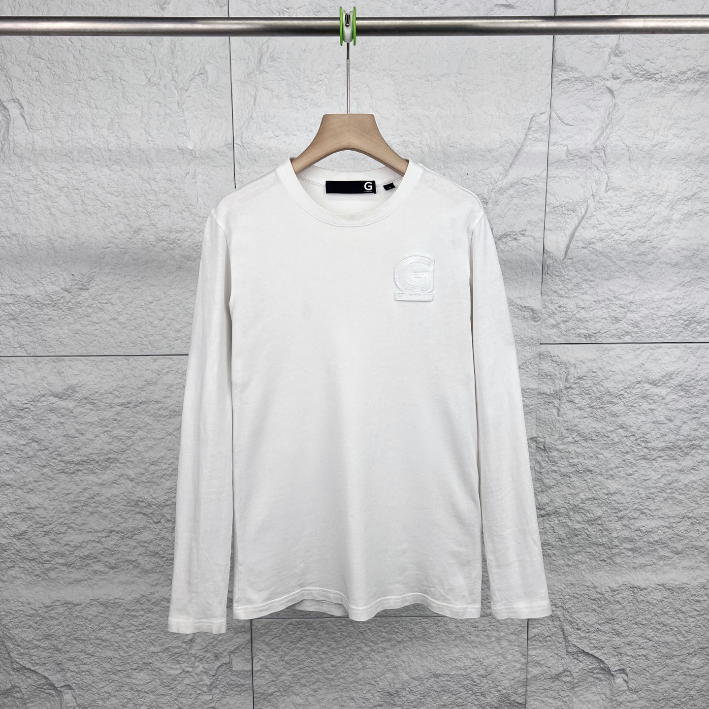 99新 Givenchy/纪梵希 XS码/白色徽标贴布长袖T恤/15790750