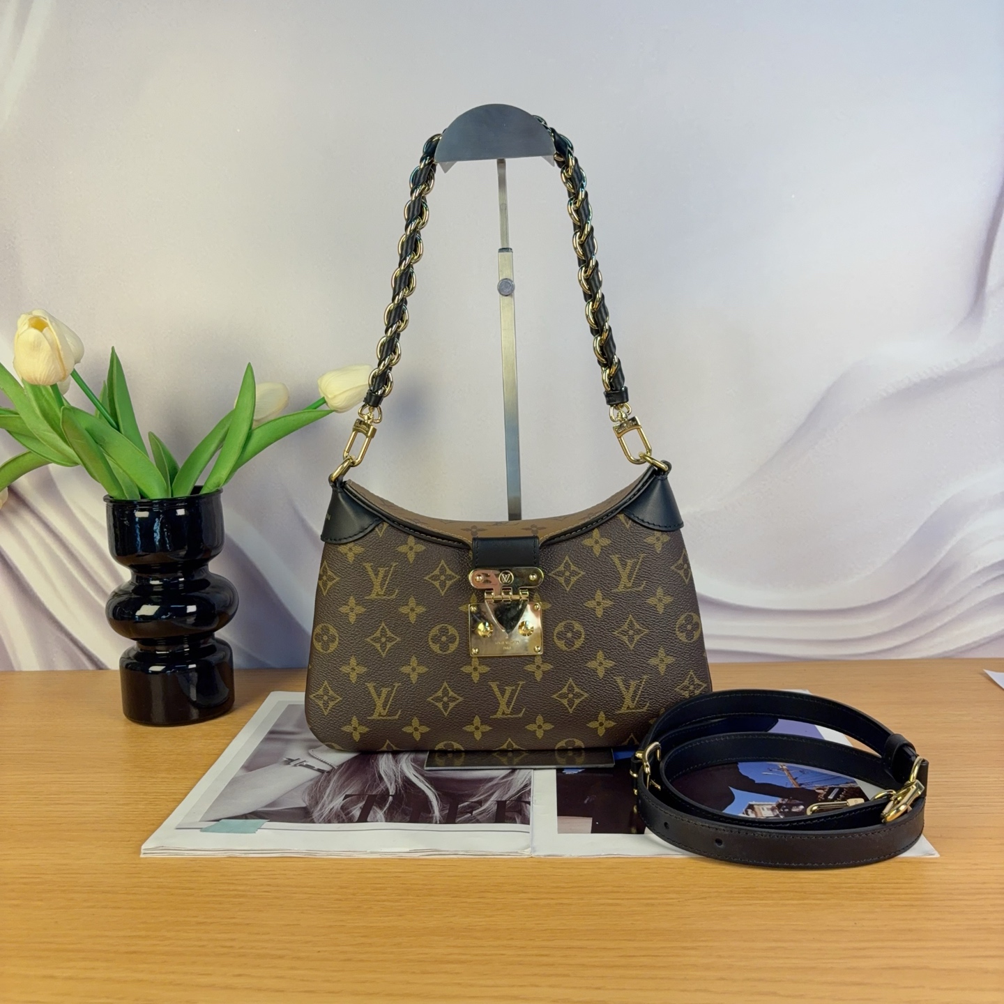99新 LouisVuitton/路易威登 Twinny单肩包Hobo 芯片款