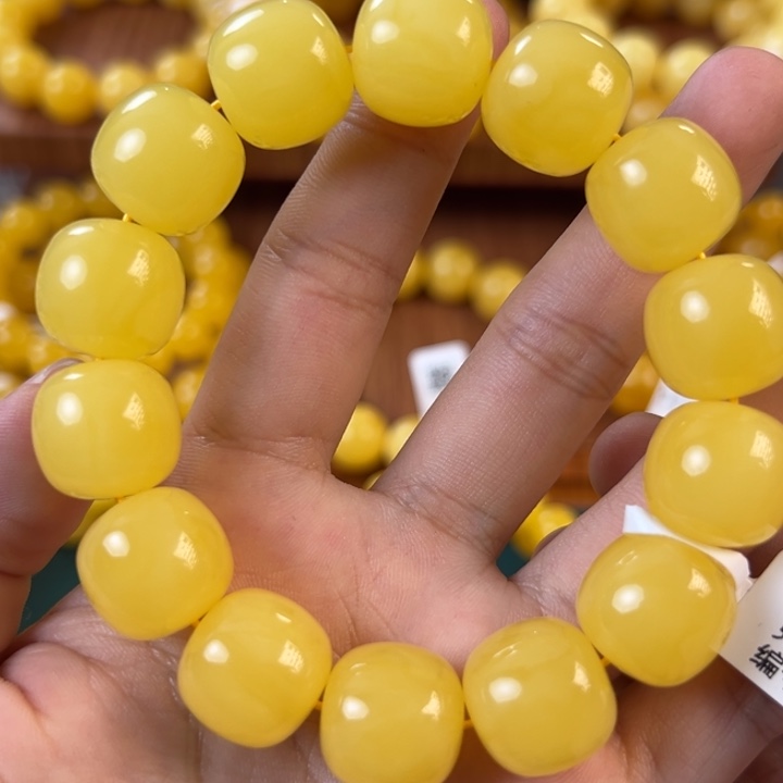 琥珀未镶嵌手链37.8g焦皮同料老型16mm rf