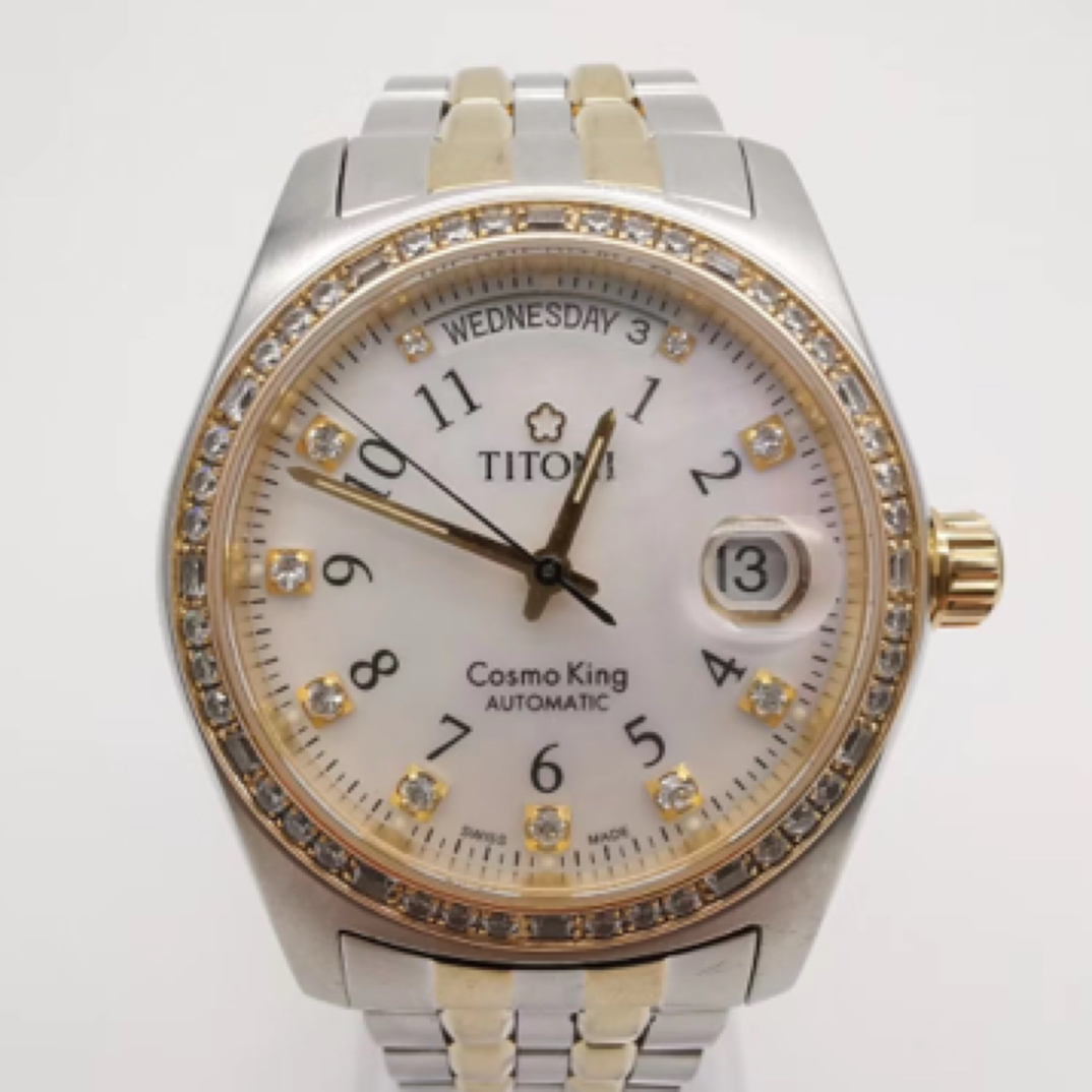 95新 Titoni/梅花 宇宙787 SY-DB-330男士机械腕表  表径38.5mm 