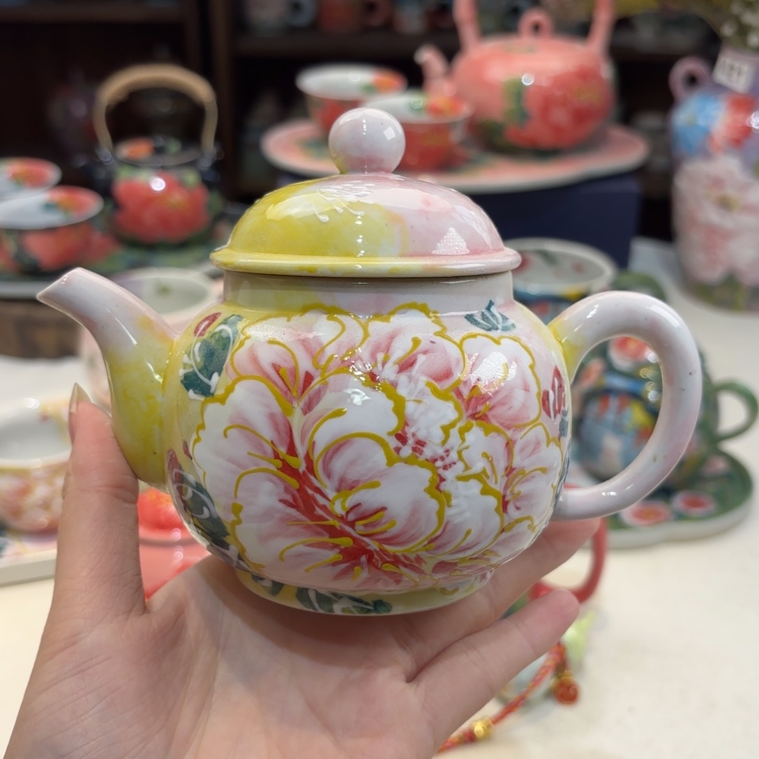 景德镇手绘高温釉下彩陶瓷茶具