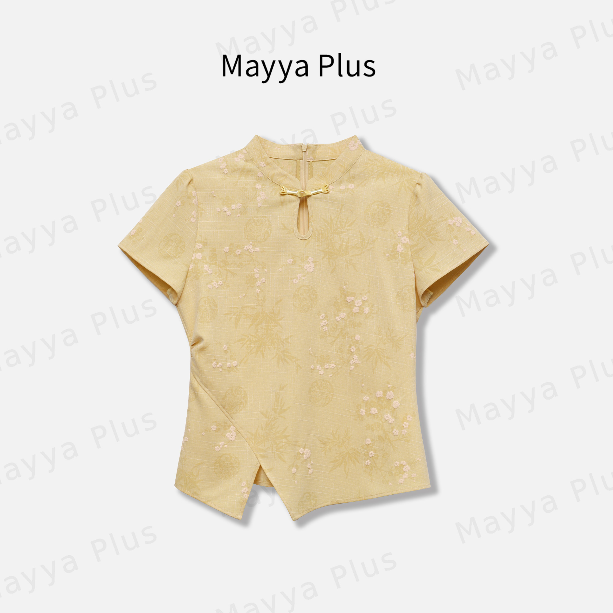 【竹影】Mayya Plus麦芽定制轻奢气质显瘦欧若风梭织上衣32528698