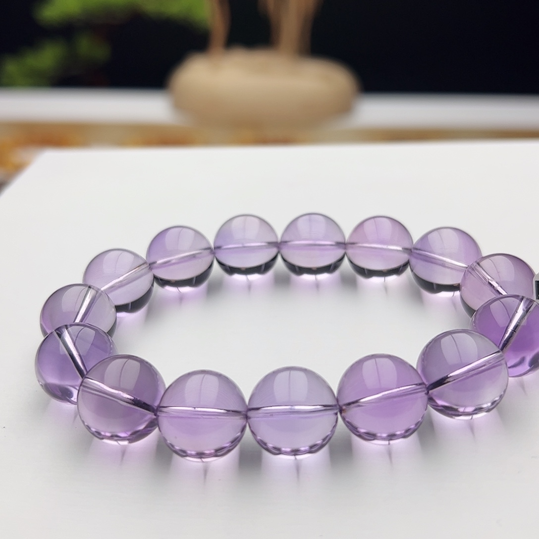 水晶手链未镶嵌玻利维亚紫水晶14.7mm65.6