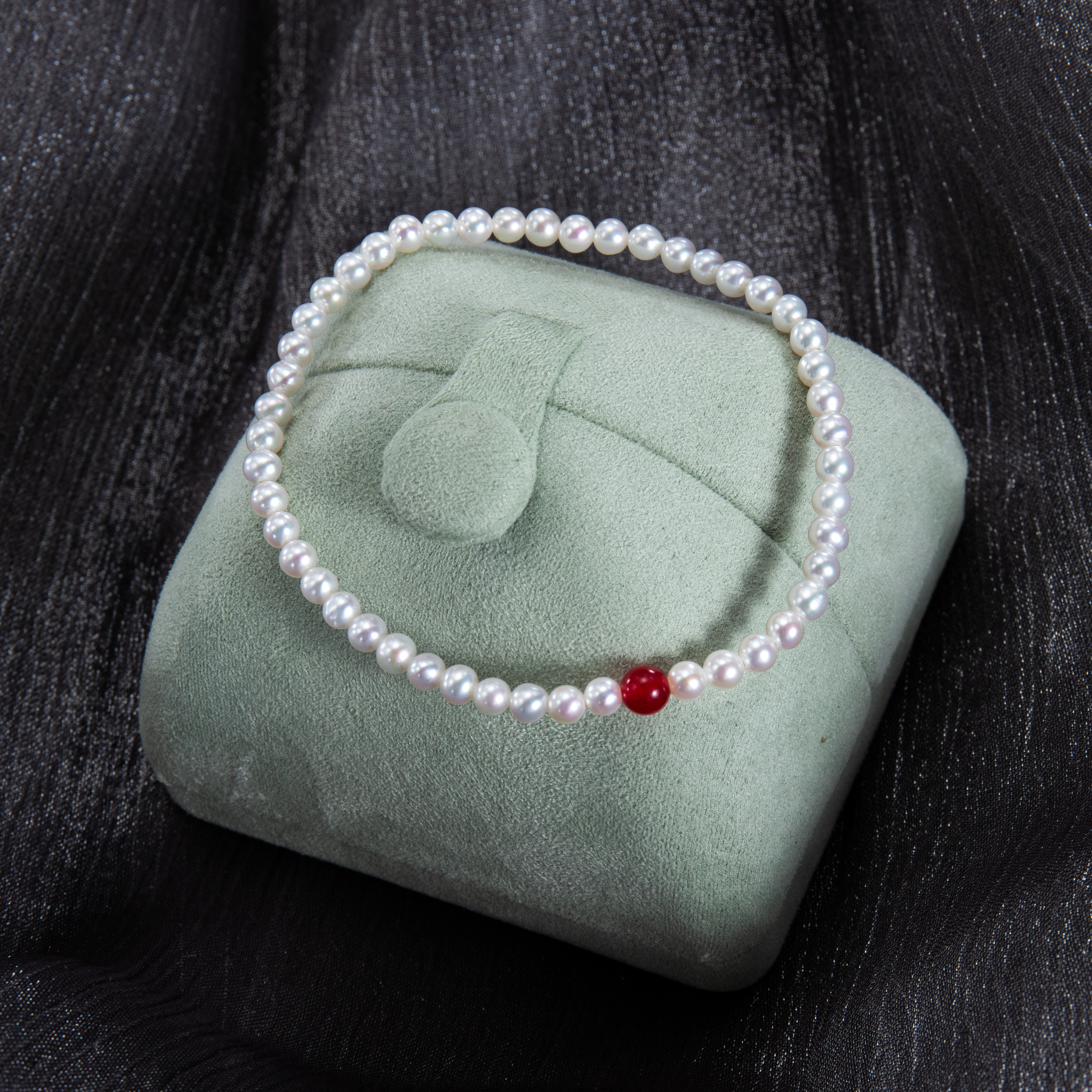 艺璨|极光亮无核近正圆小米珠手链珍珠仙女链25014