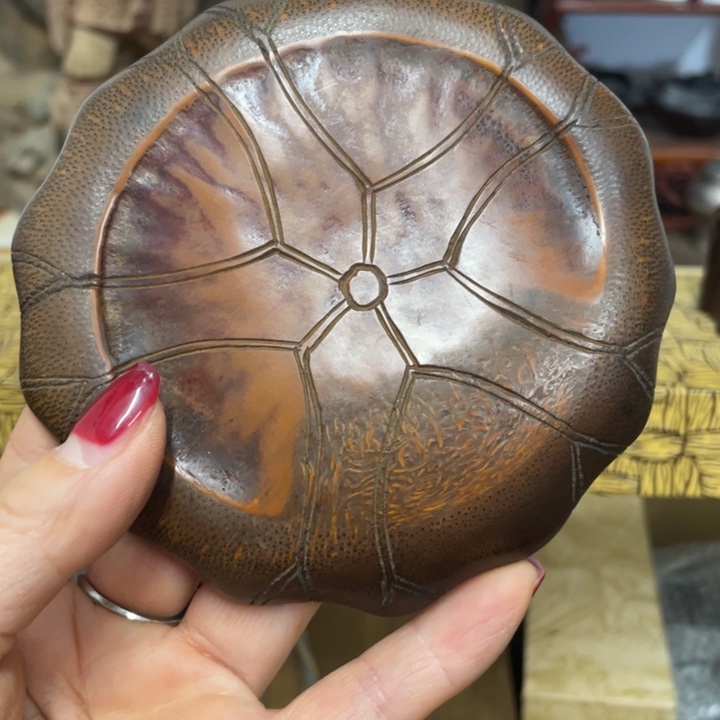 雲***下竹中古艺术品摆件