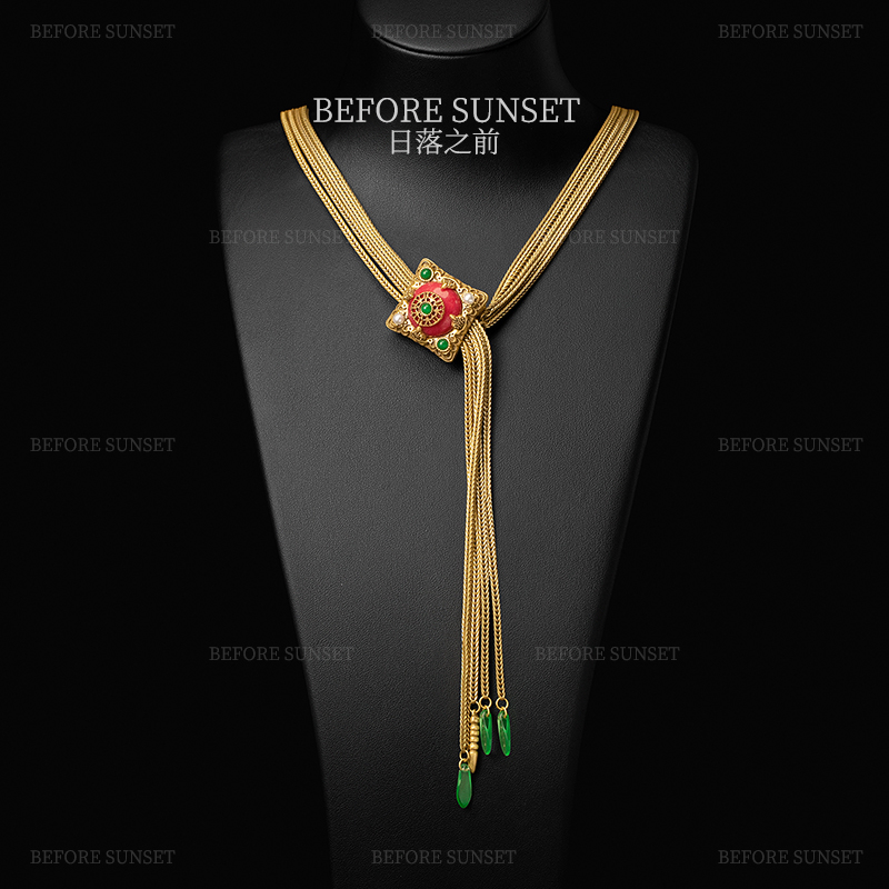 纯铜琉璃项链 【金缕坠霞】项链 日落之前