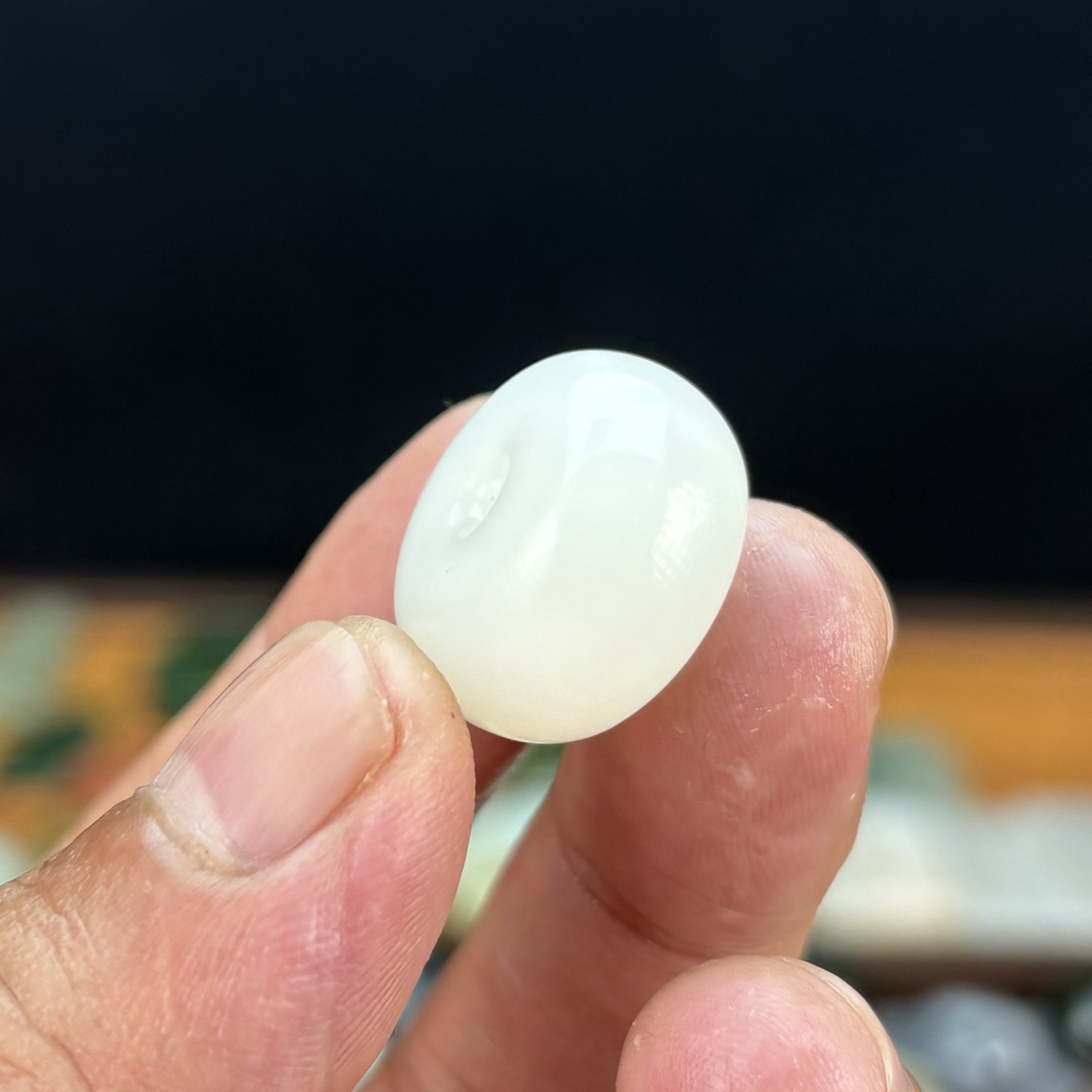 20✖️12俄料芭莎料干净细腻油润和田玉白玉平安扣玉坠吊坠