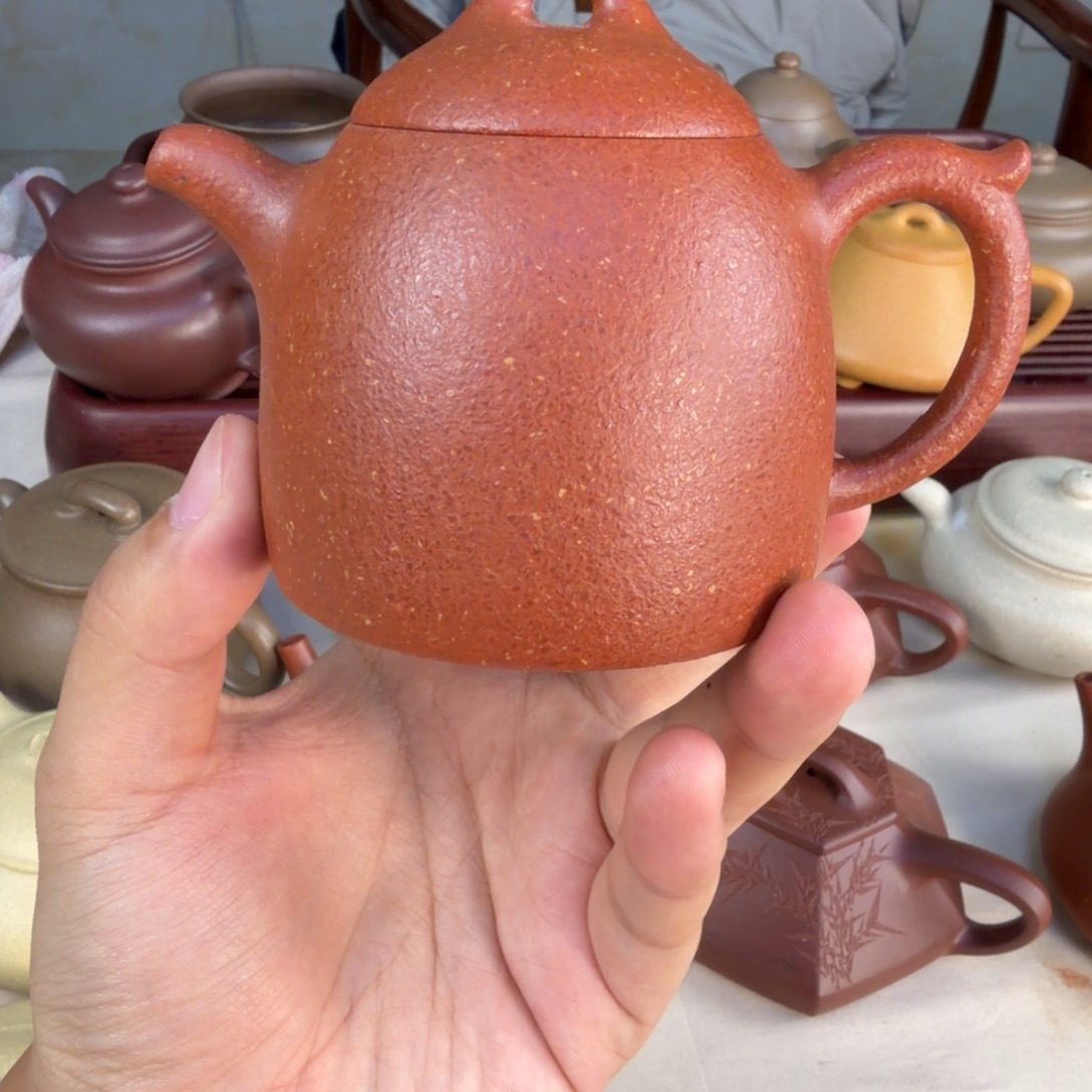 茶壶紫砂16目红降坡手工泥 秦权