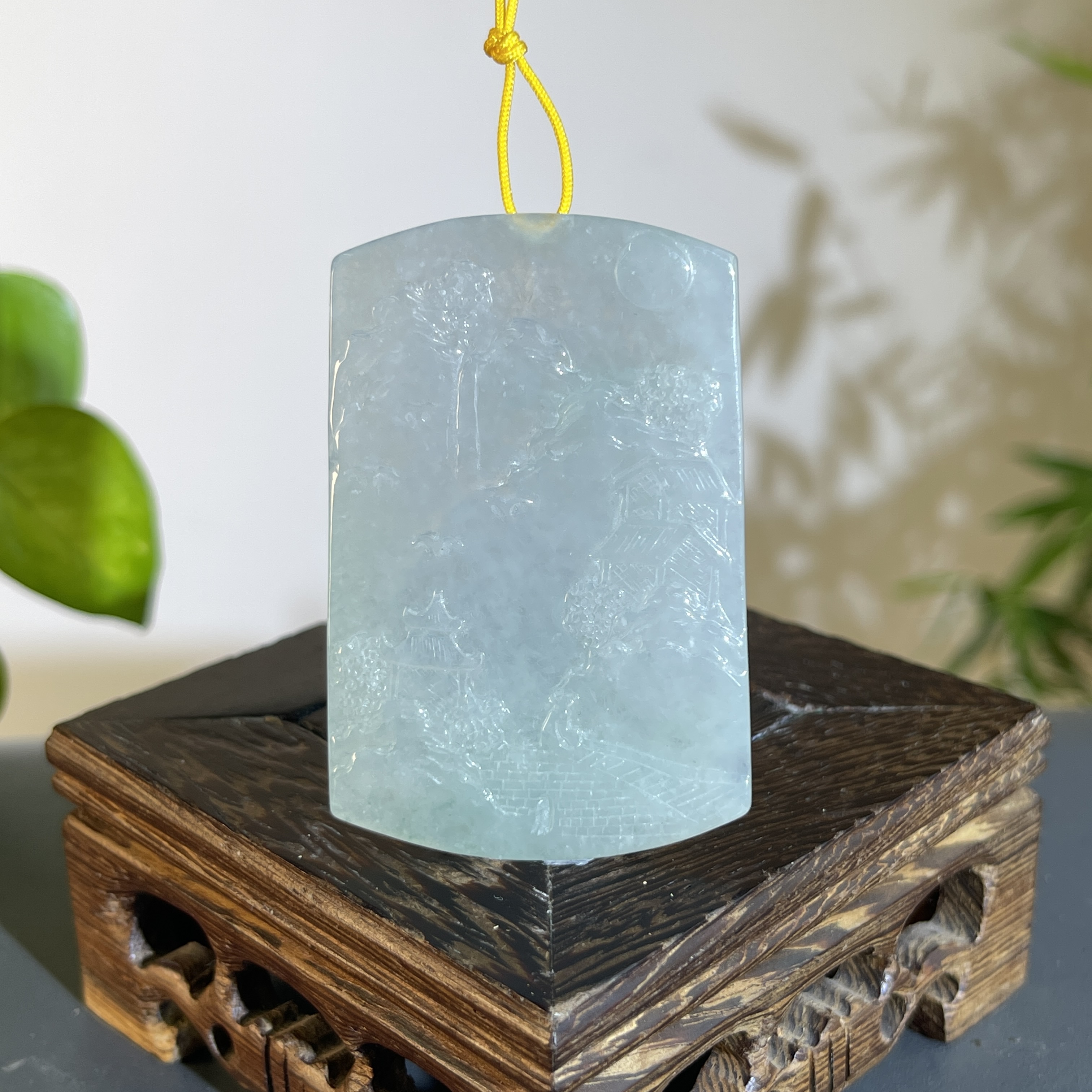 JCA06-117 天然缅甸A货翡翠  山水牌