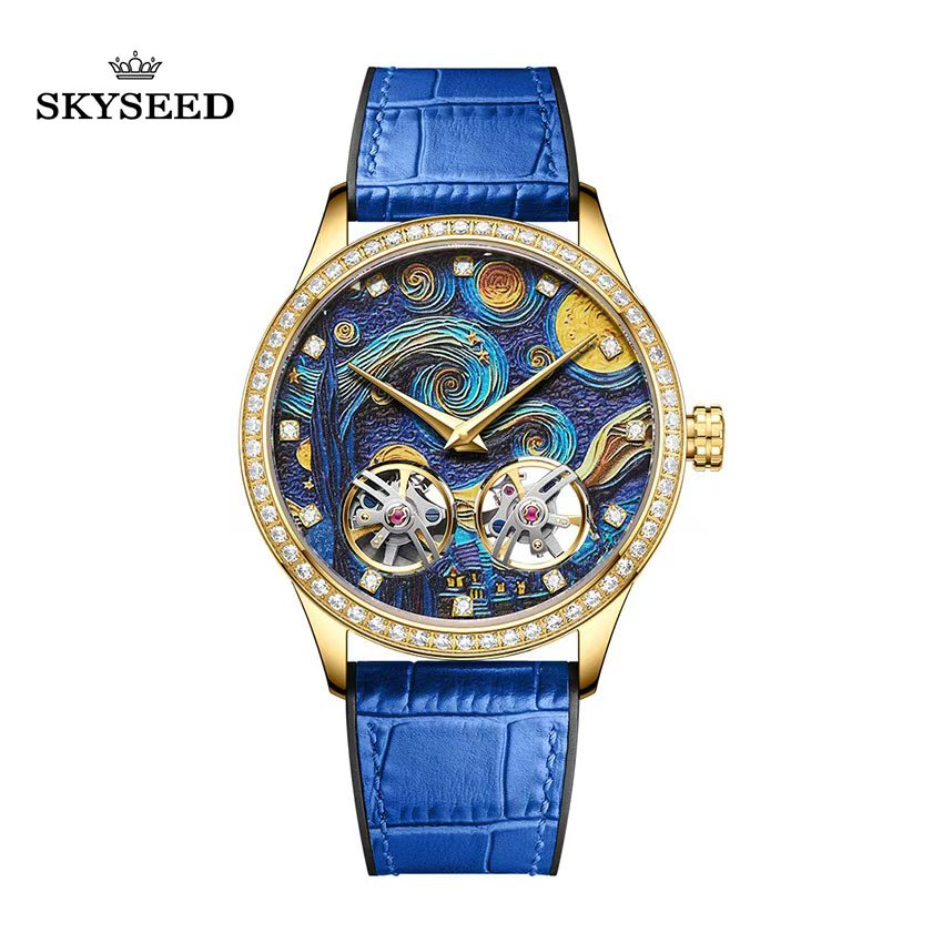 skyseed/天代拉尼亚博林系列星空印象金男士时尚典腕表潮流新款1