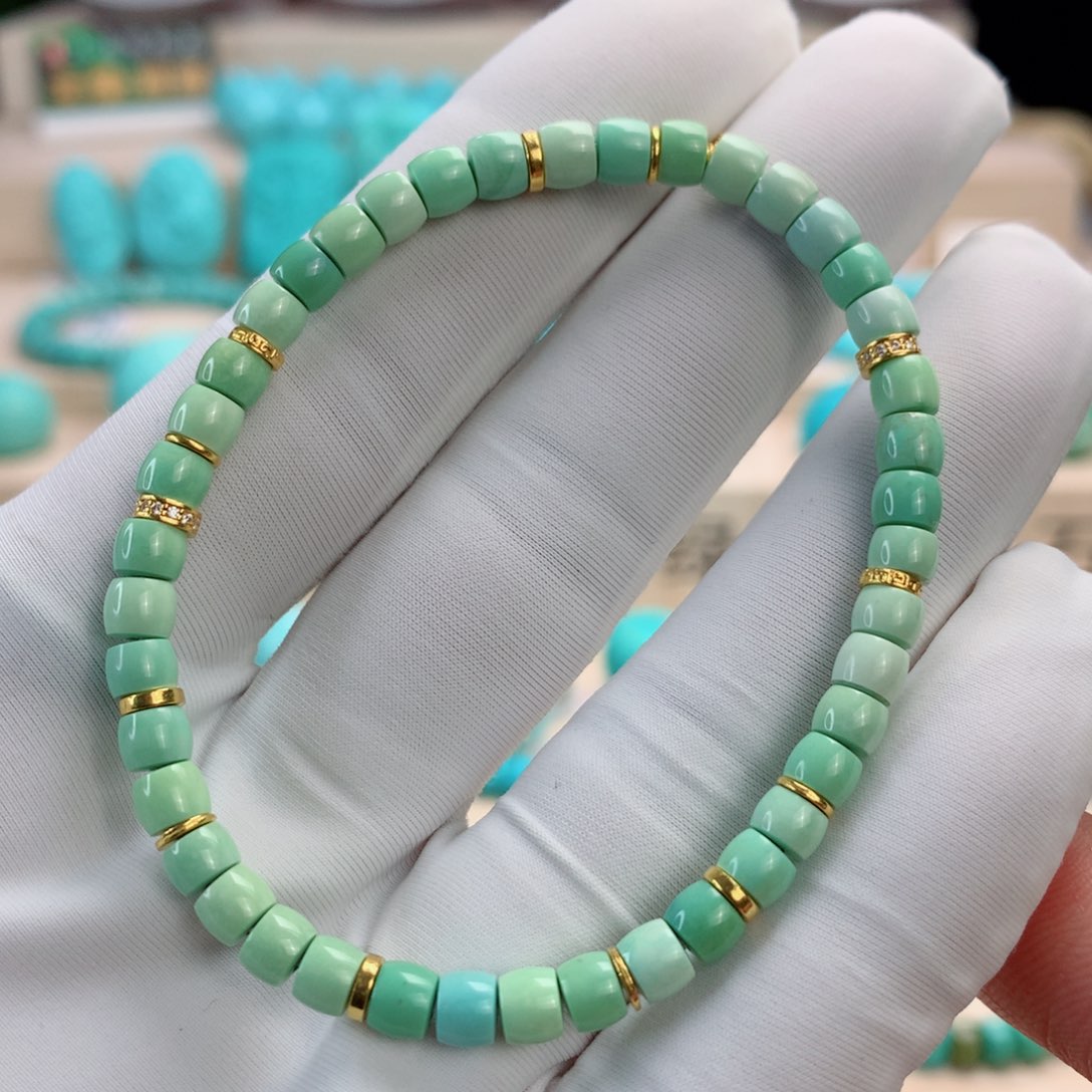 绿松石挂件足金镶嵌