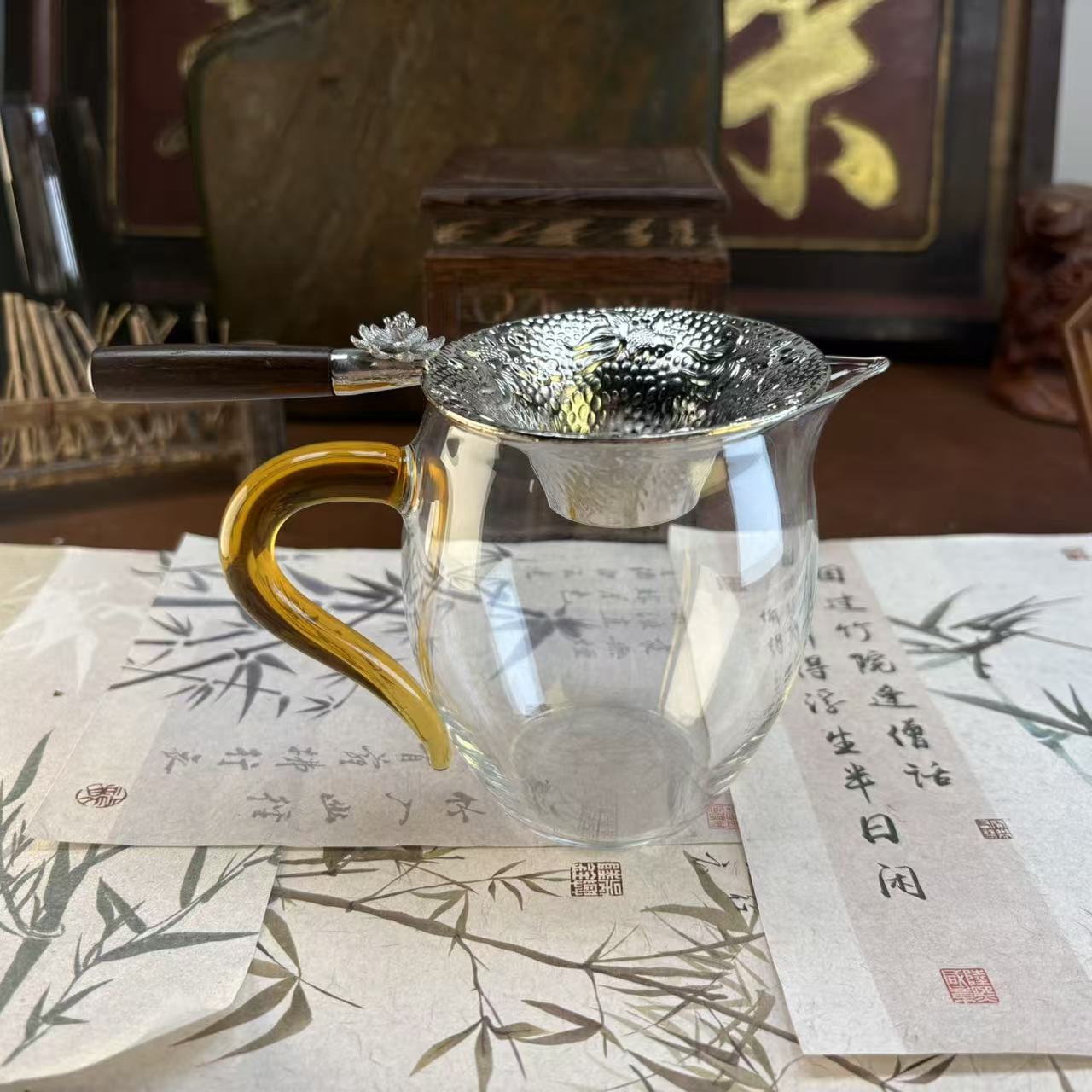 玻璃公道杯+茶漏-1710-0104