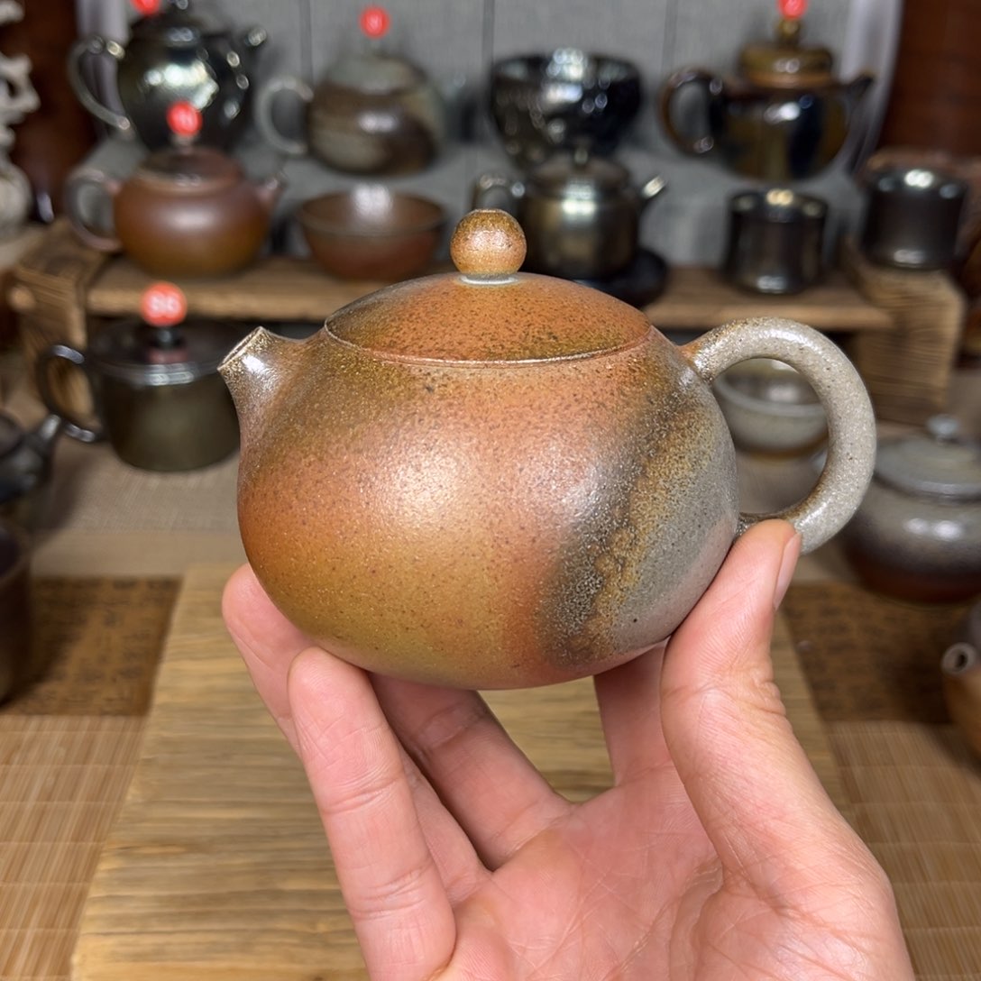 壶建水紫陶粗白泥柴烧西施200c c