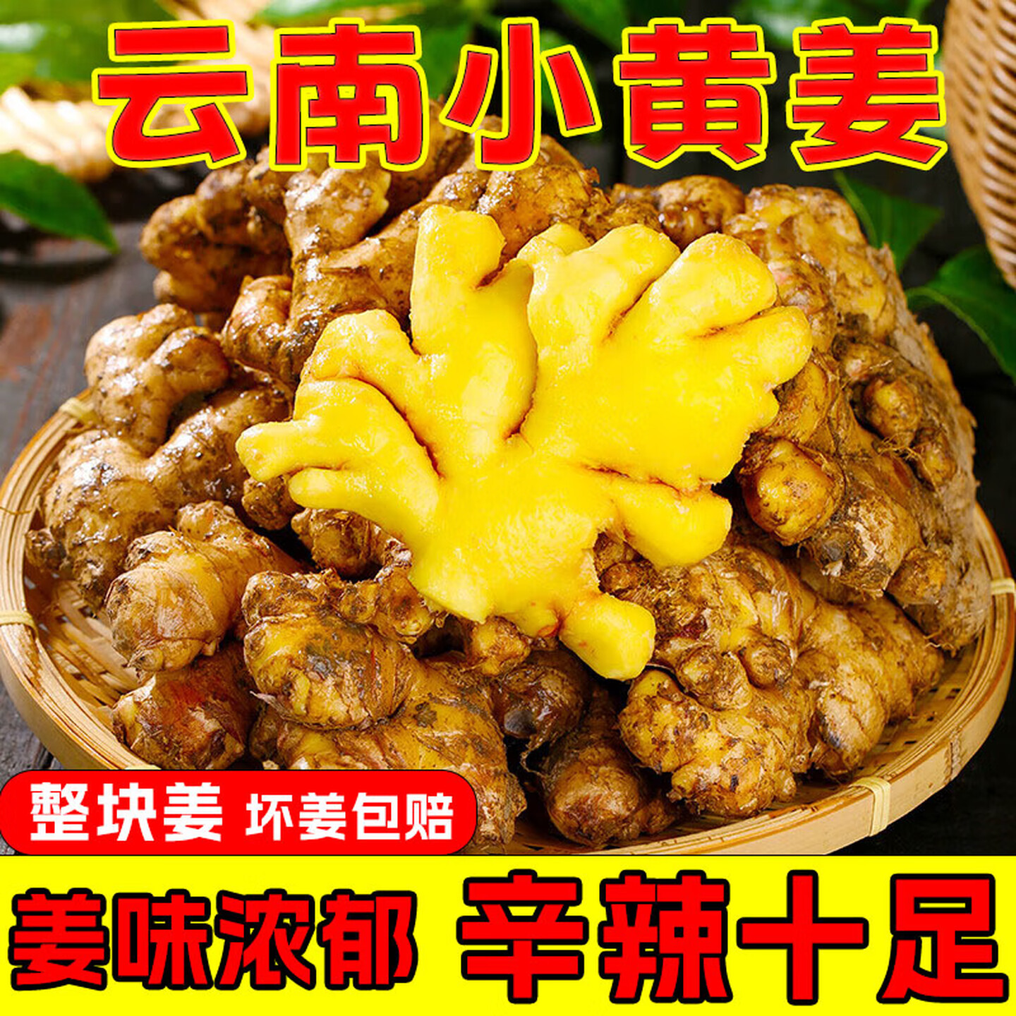 正宗云南小黄姜新鲜现挖老姜月子姜整箱批发农家自种应季蔬菜