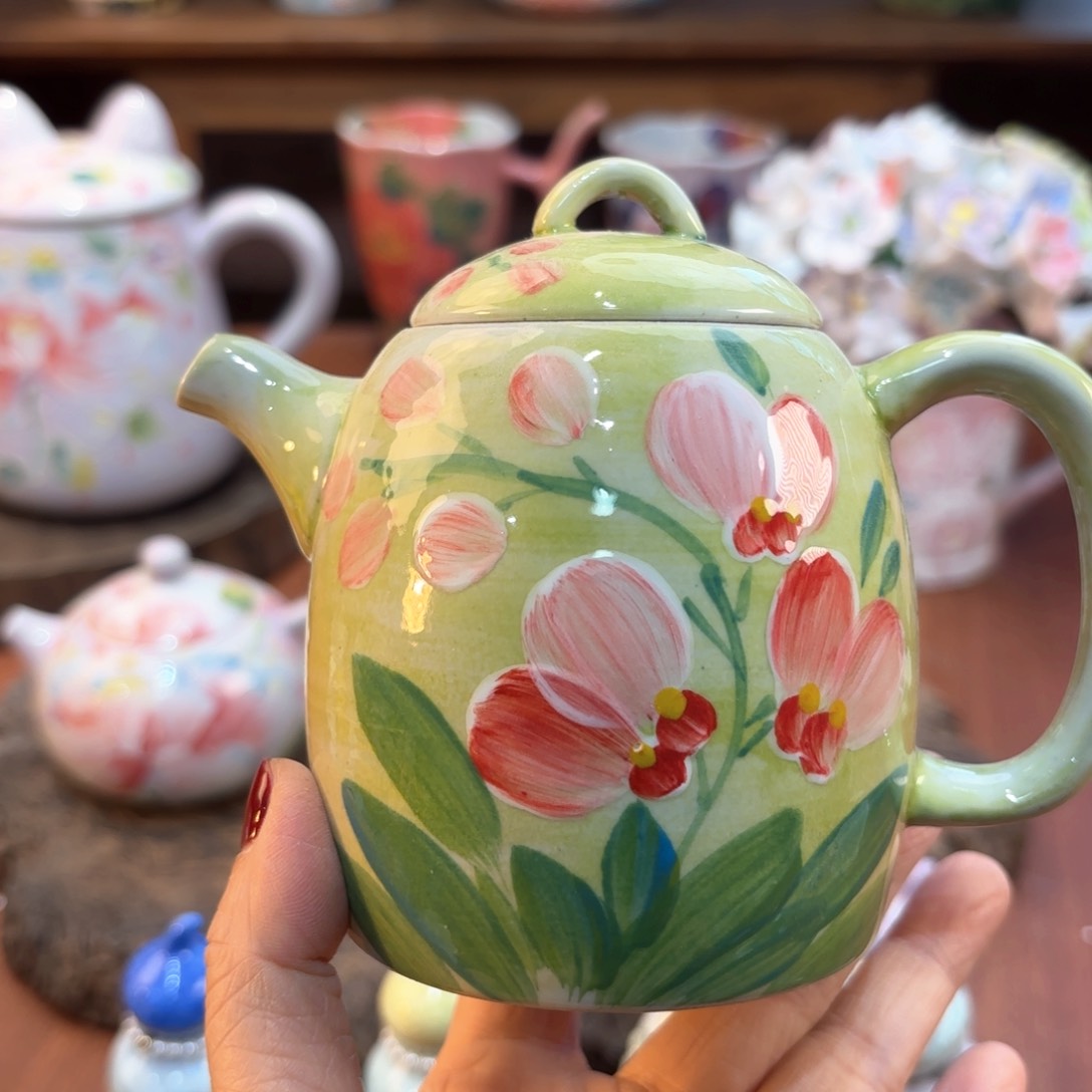 瓷片景德镇手绘高温釉下彩陶瓷茶具