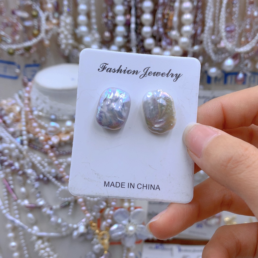 淡水珍珠耳饰银S925镶嵌