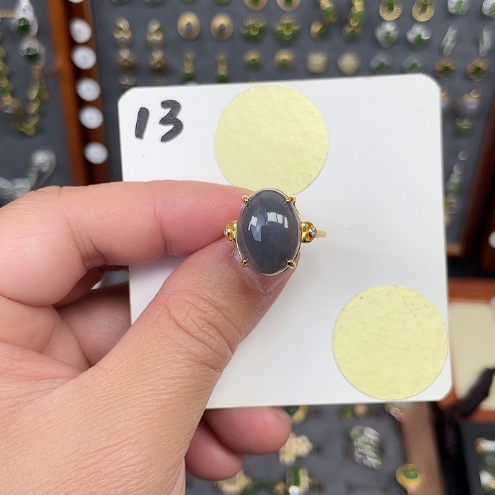 和田玉戒指银S925镶嵌和田玉13