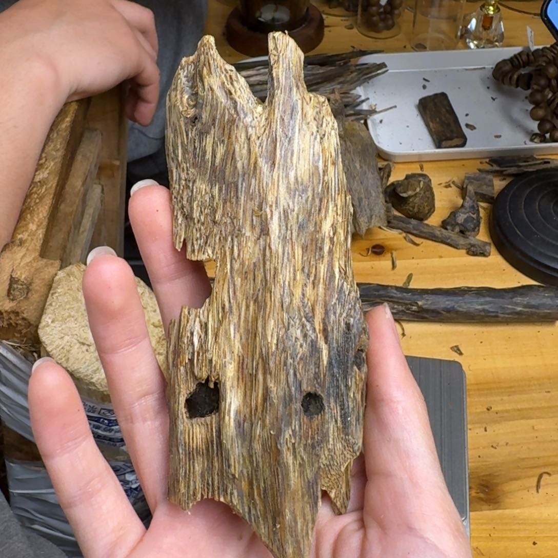 沉香沉香碎屑白棋品种块料34克