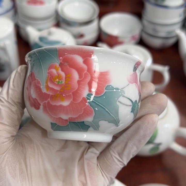 醴陵高温瓷釉下120毫升手绘