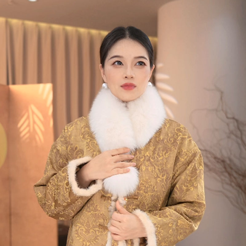 秋冬毛毛领围巾女大毛领时尚百搭狐狸毛围脖
