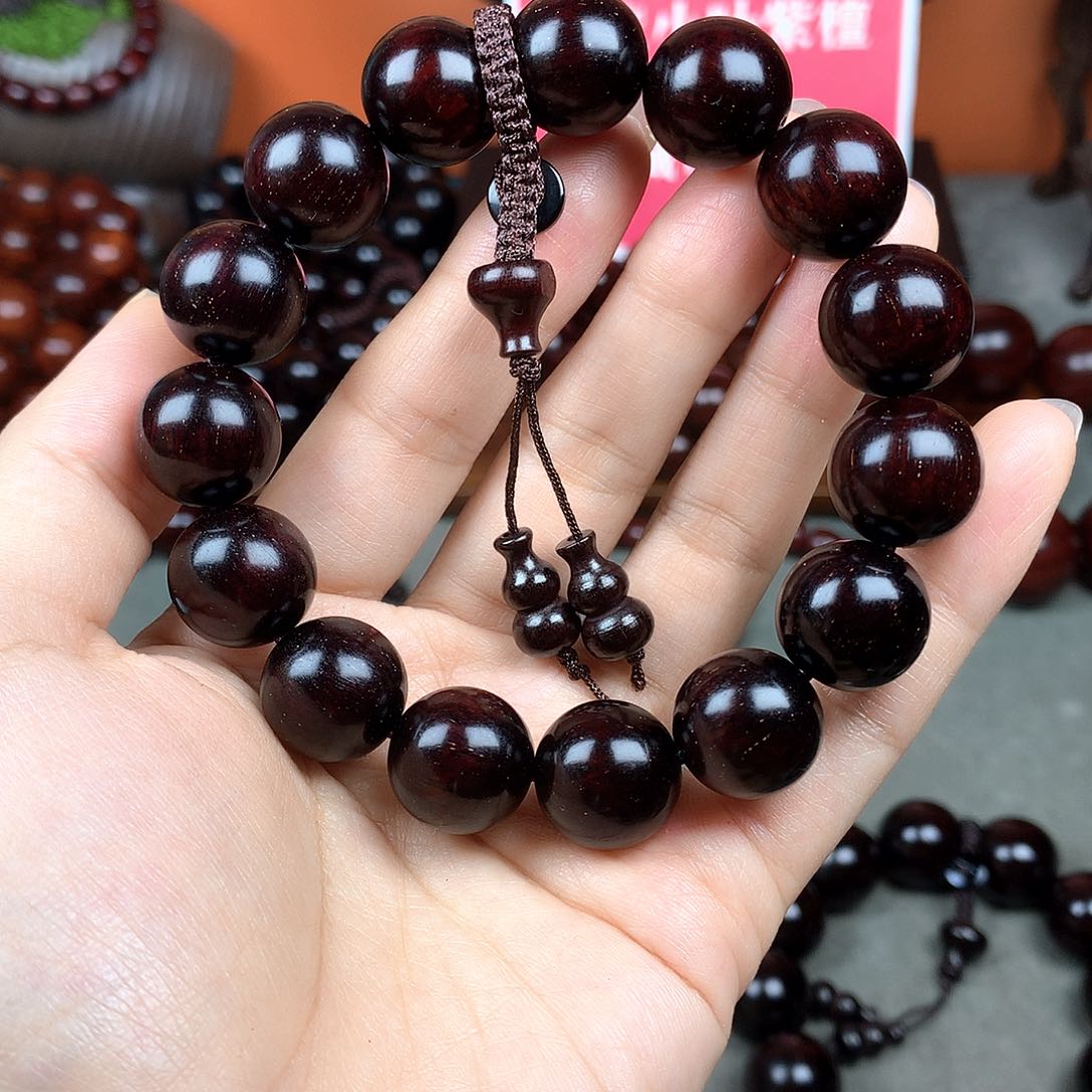 木宝阁小叶紫檀手串，尺寸15mm（现货实拍）