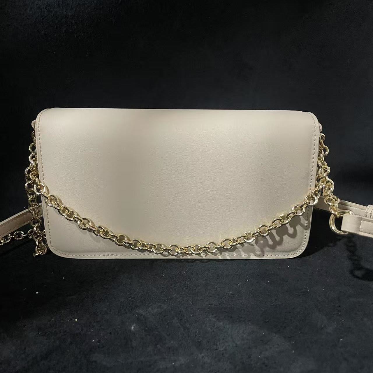 LQ-WITH-QUEEN真皮女包方豆腐杏色0631