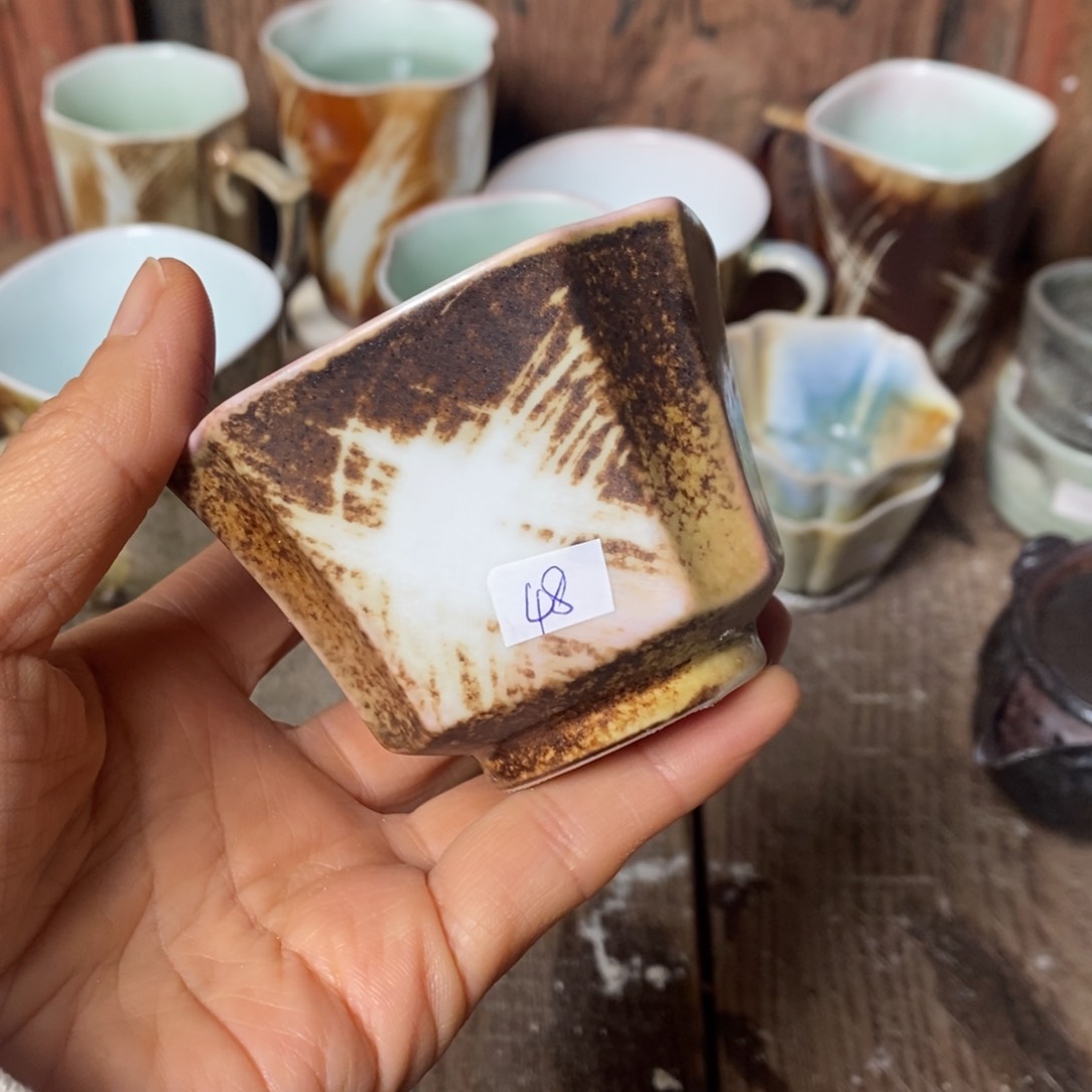 杯树**林浪鬼柴烧釉绘柴烧