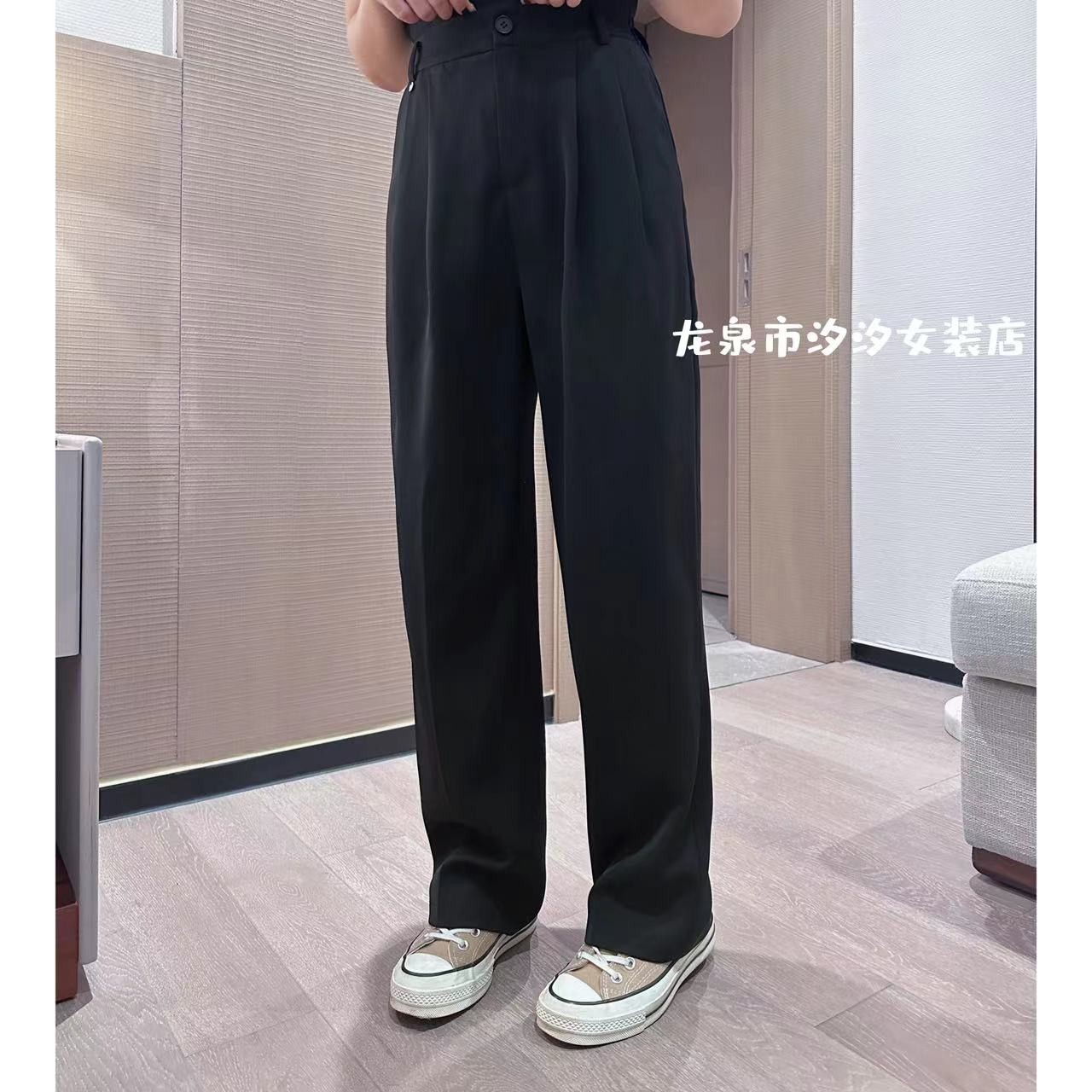 【汐汐女装二店】小个子定制版休闲百搭洋气显瘦阔腿西装裤 51738